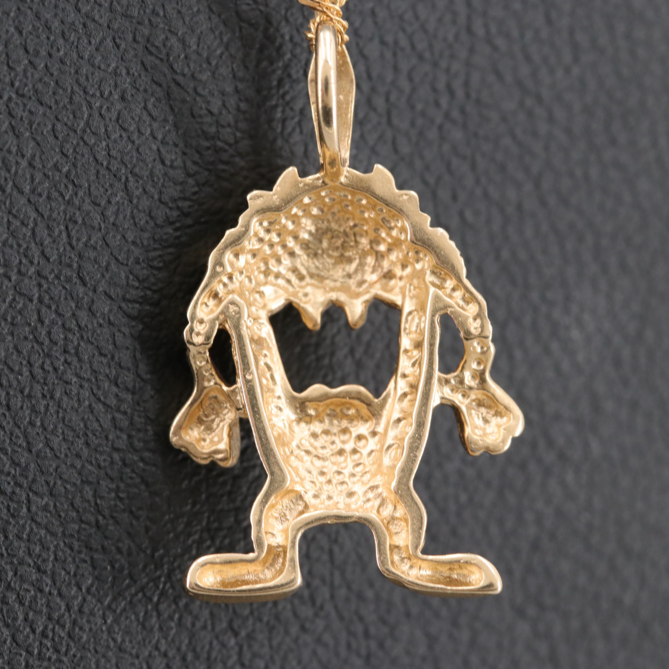 Michael Anthony 14K Yellow Gold "Taz" the Tasmanian Devil Pendant Necklace