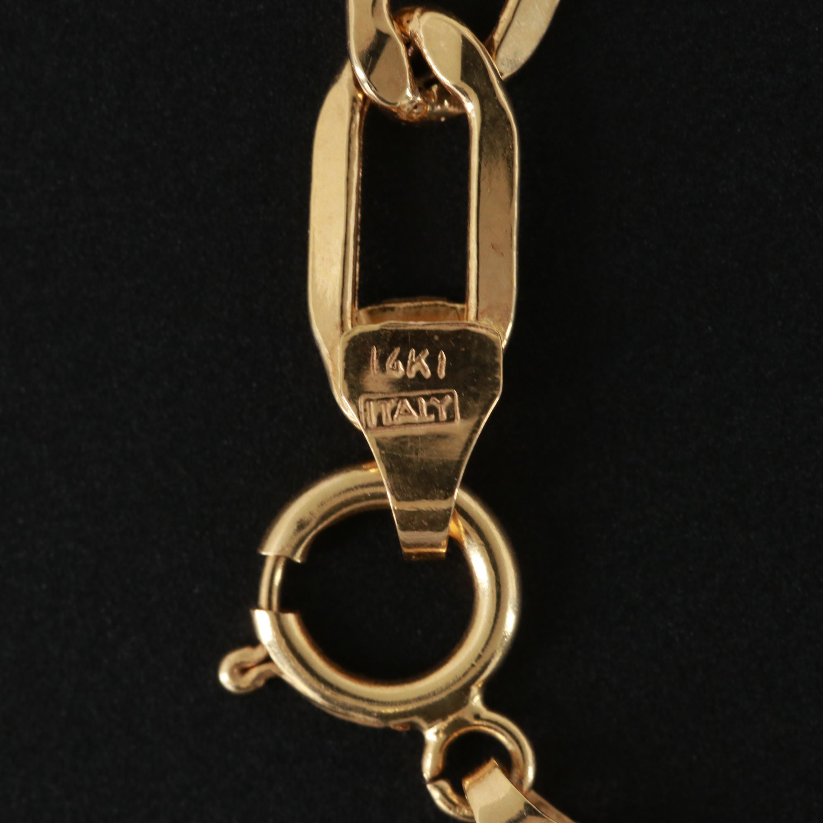 14K Yellow Gold Oval Curb Chain Bracelet