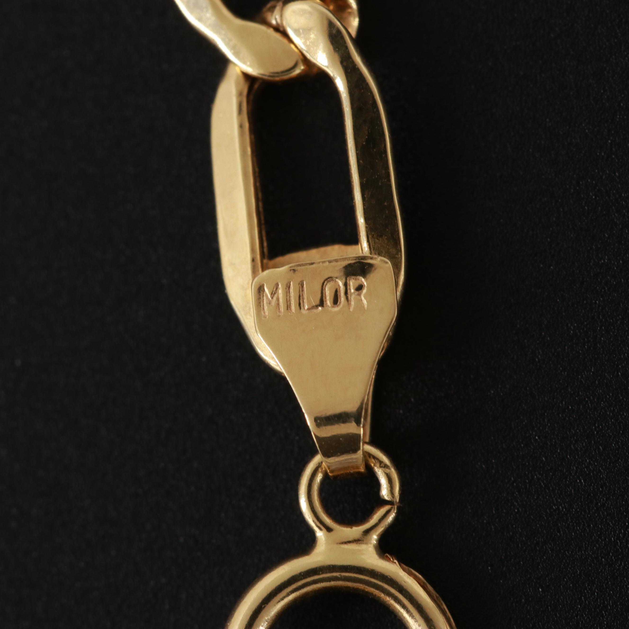 14K Yellow Gold Oval Curb Chain Bracelet