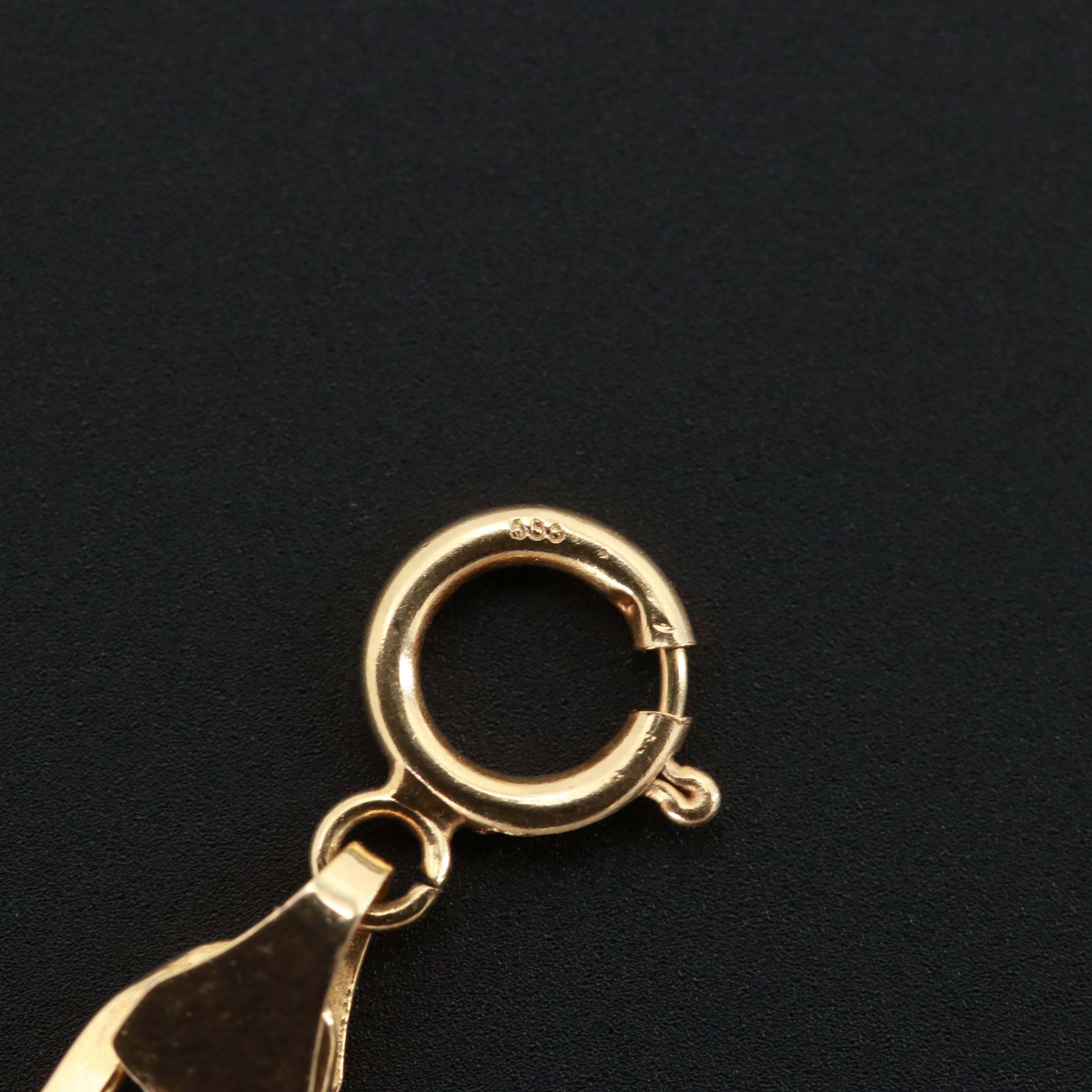 14K Yellow Gold Oval Curb Chain Bracelet