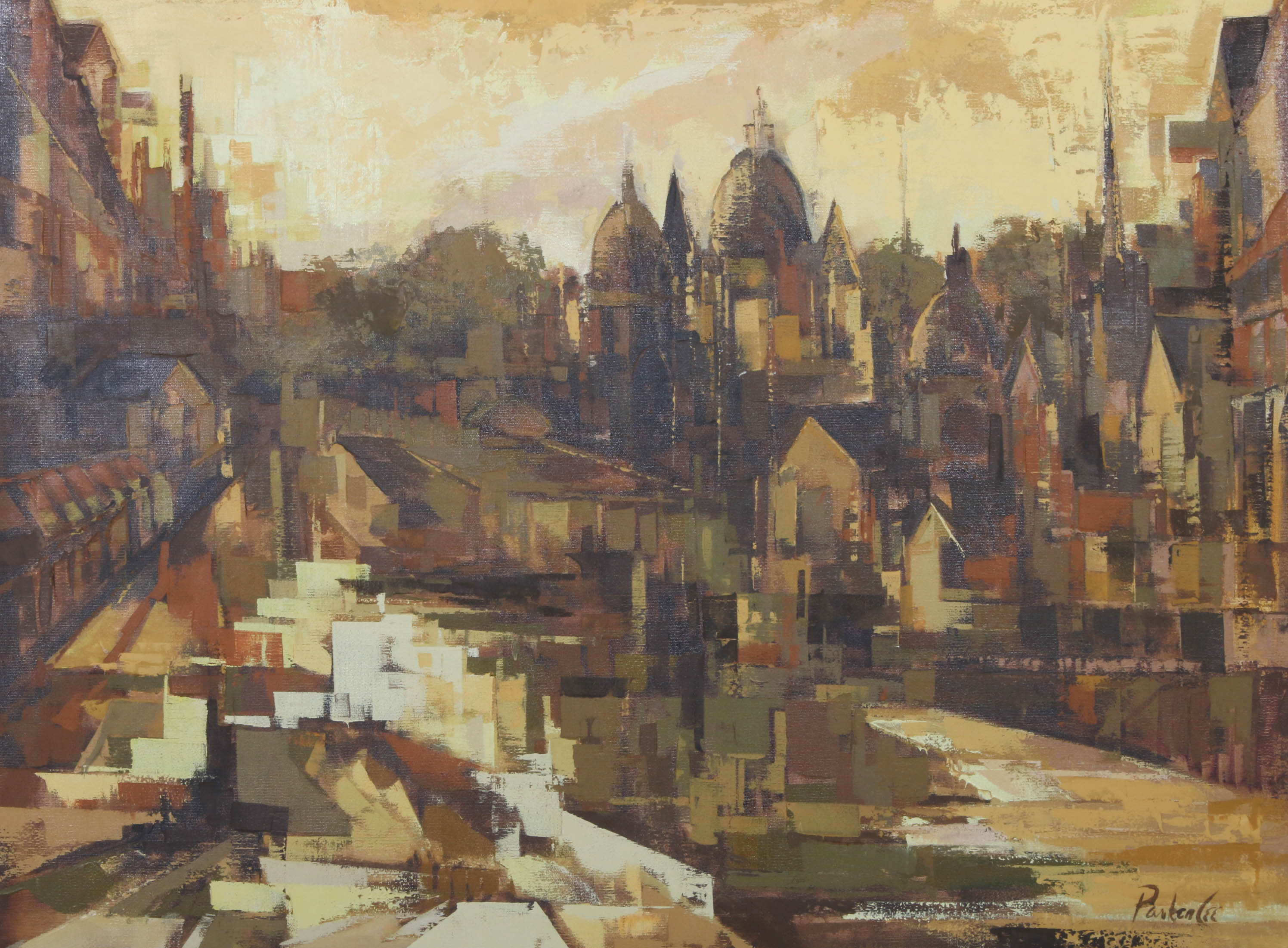 Parker Lee Oil Painting "City on a Canal"