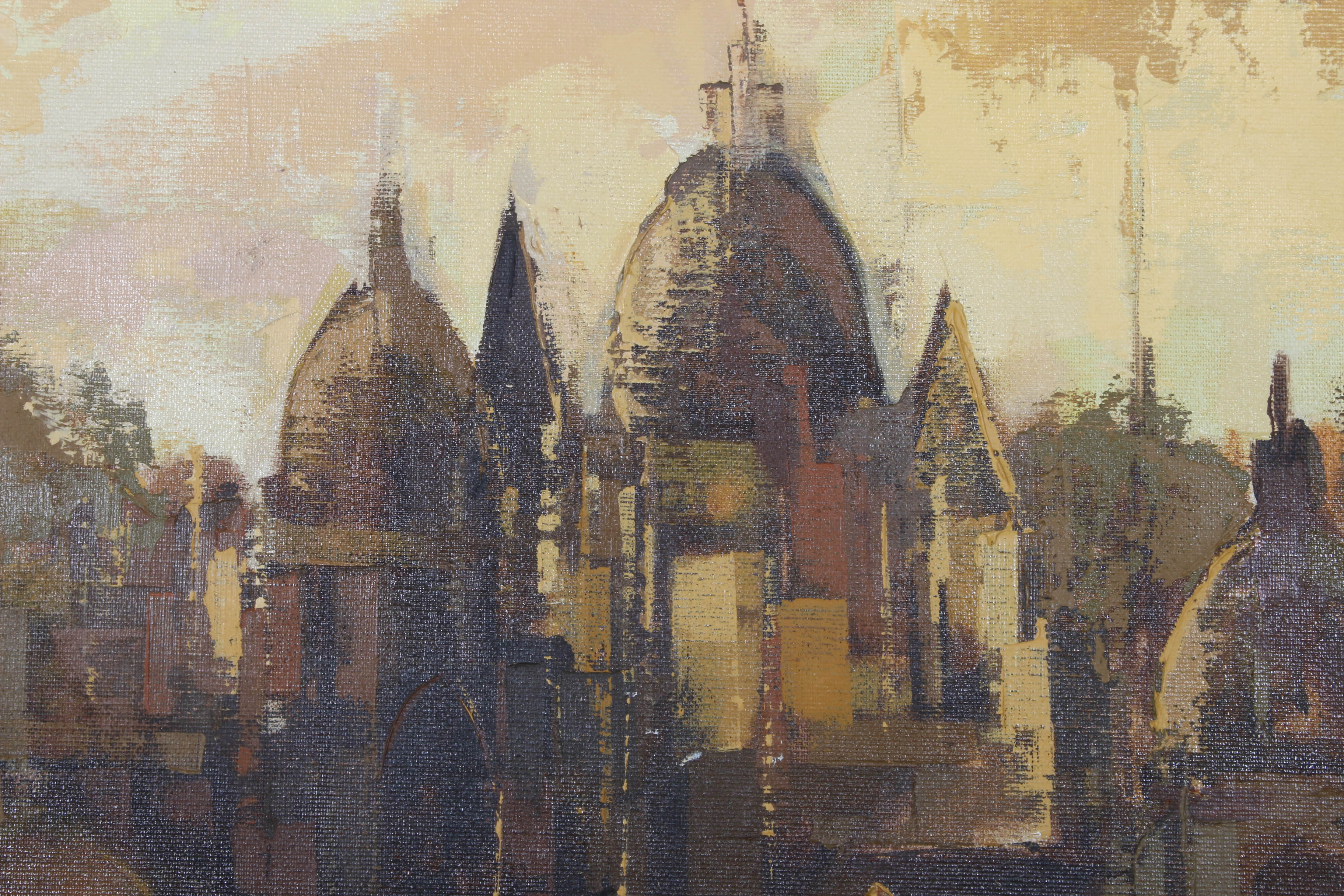 Parker Lee Oil Painting "City on a Canal"