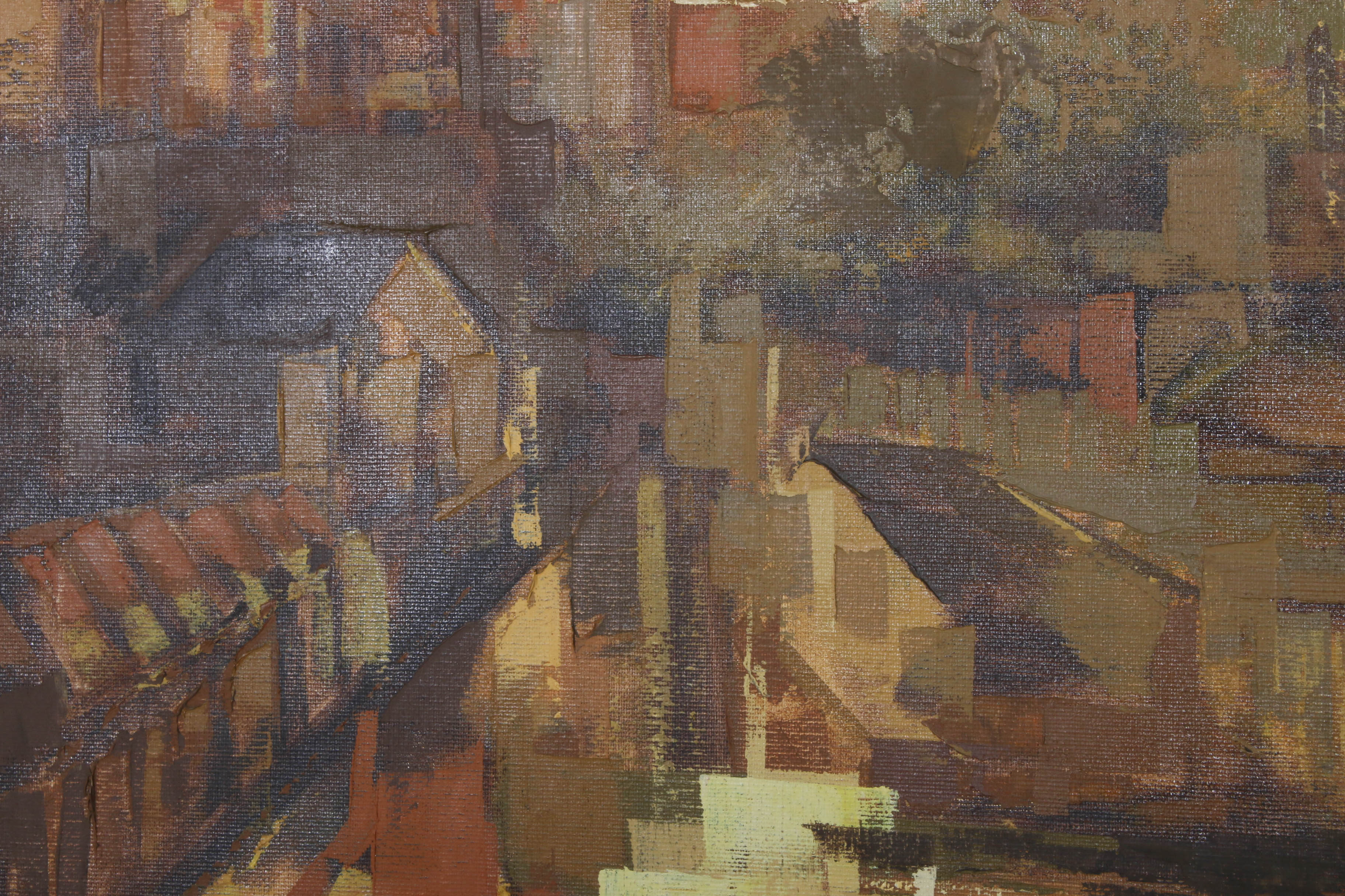 Parker Lee Oil Painting "City on a Canal"