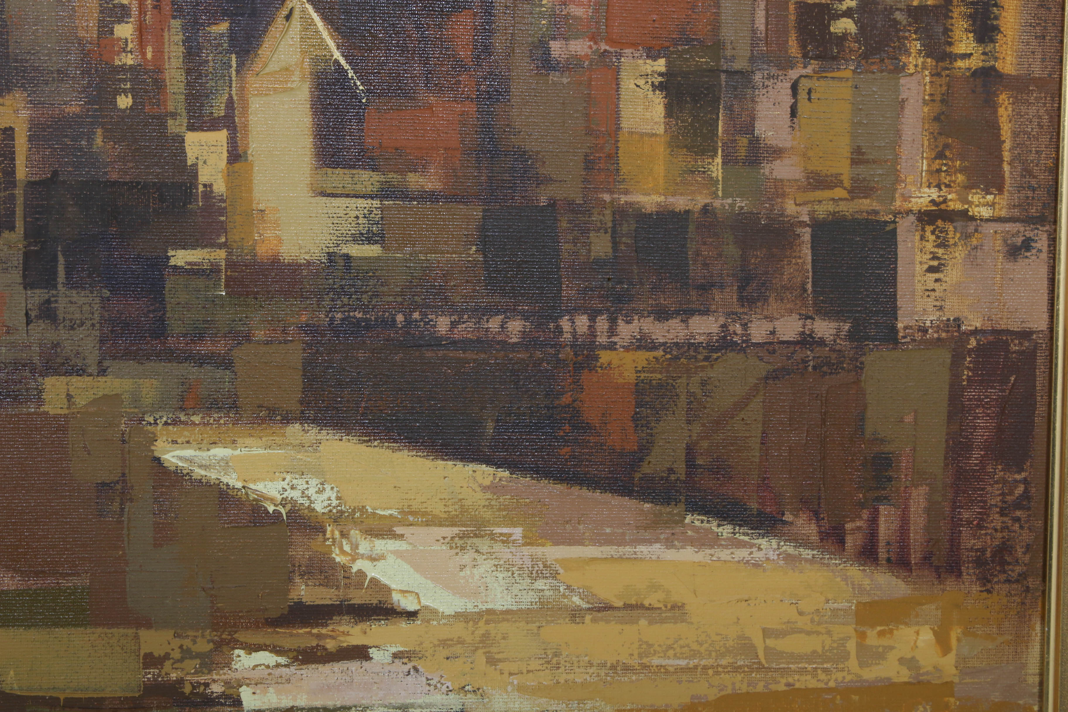 Parker Lee Oil Painting "City on a Canal"