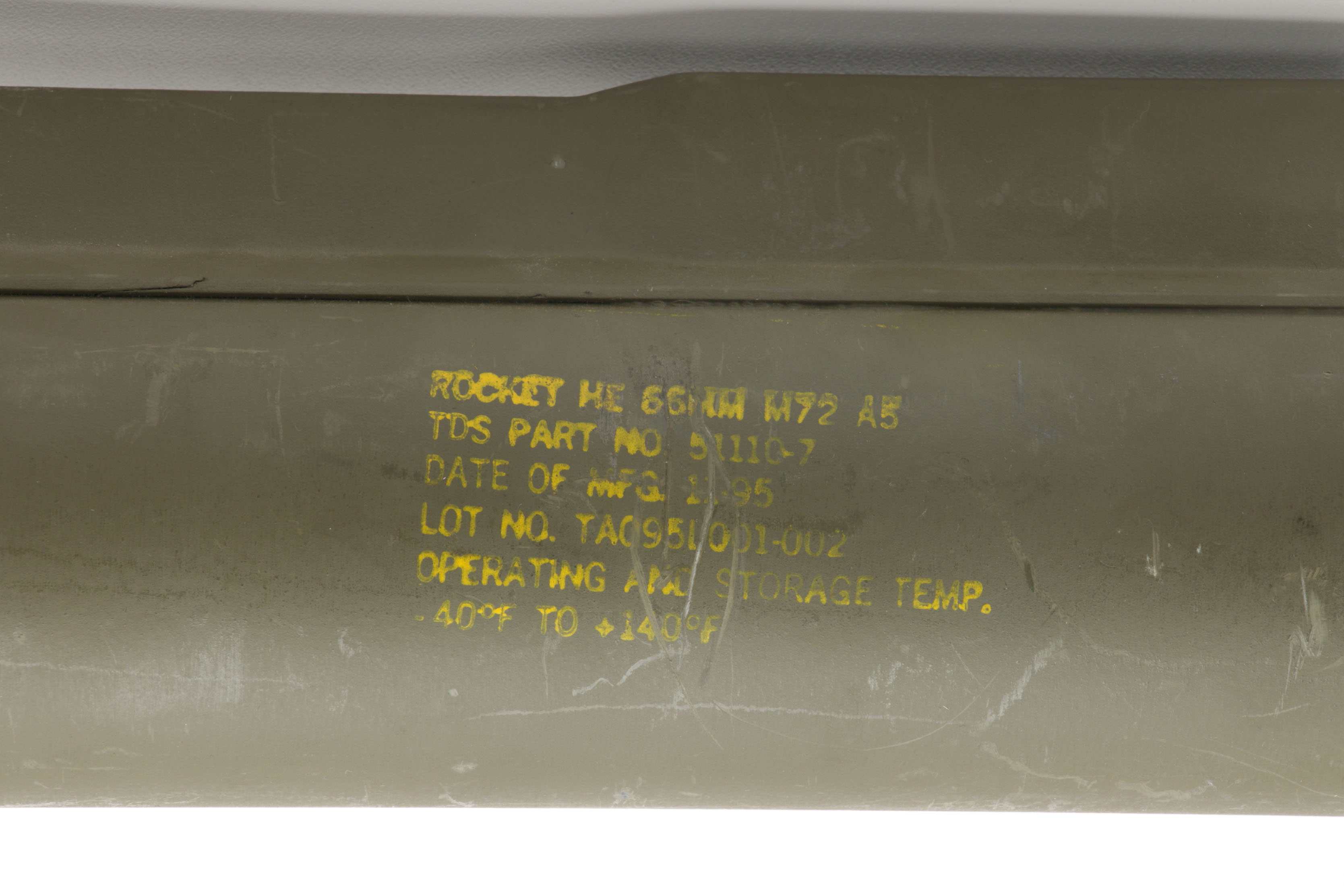 Inert American M72A5 LAW 66mm Single Use Rocket Launcher, 1995