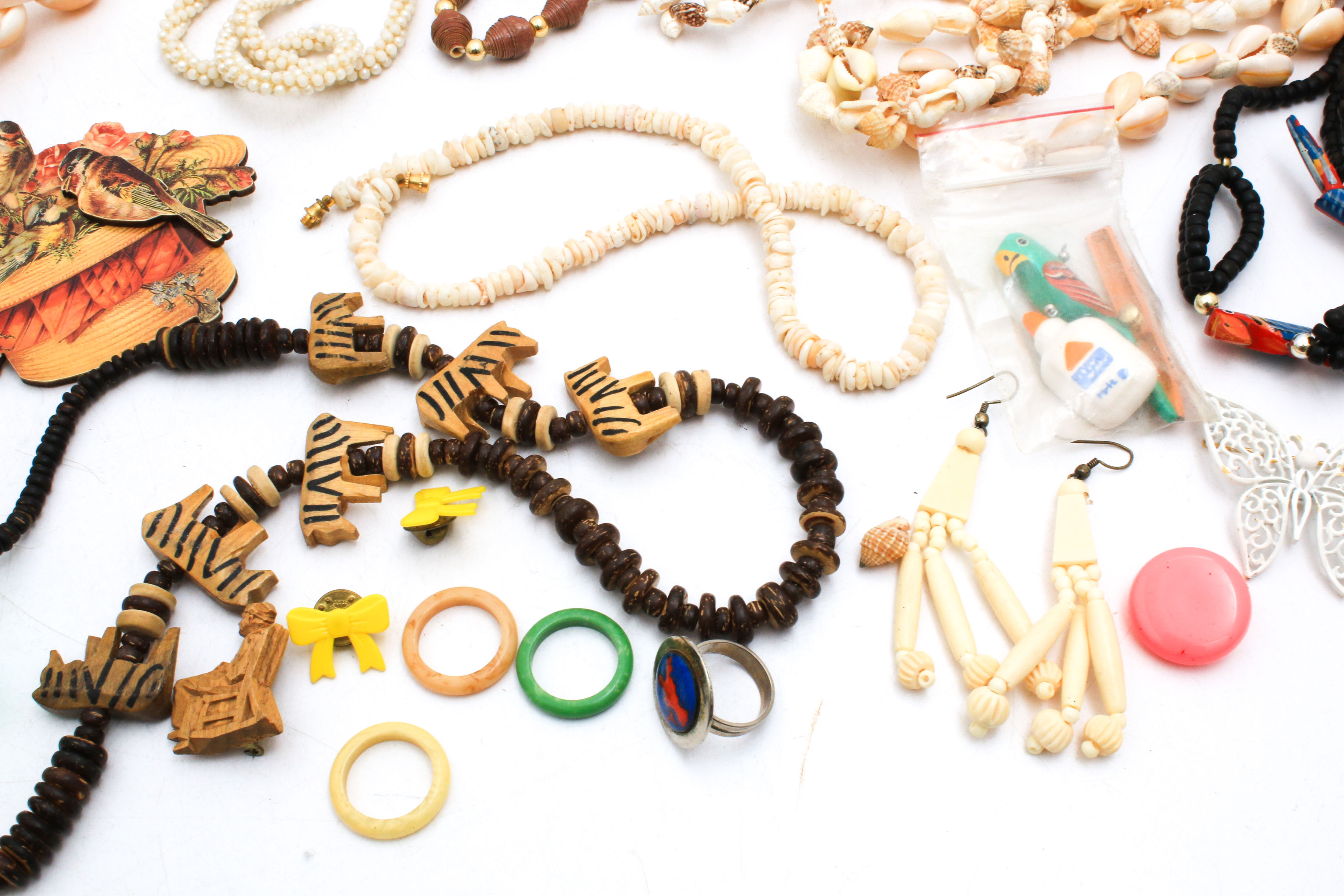 Fashion Jewelry Including Shell, Bone, Wood, and More, Vintage and Contemporary