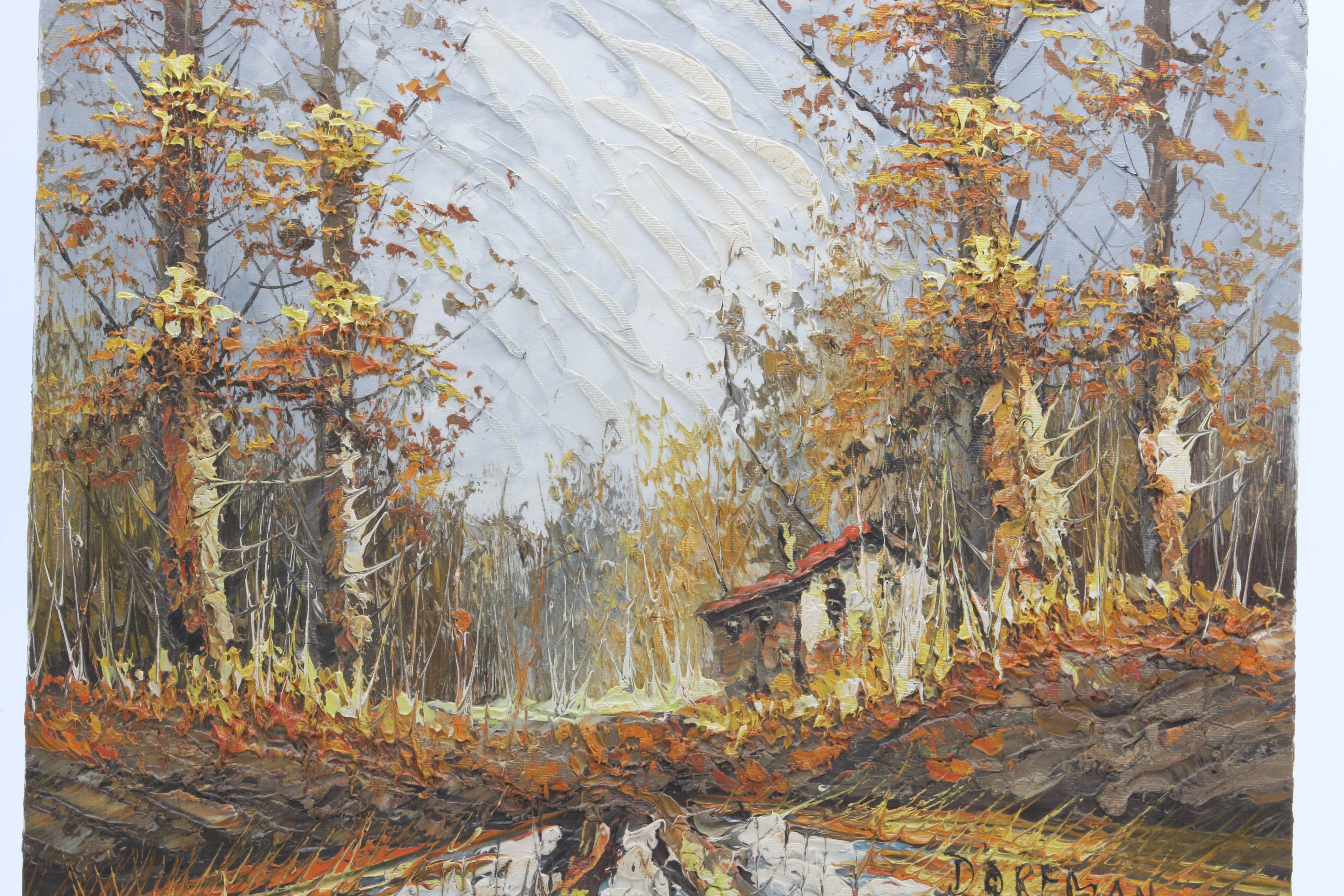 Dorfman Woodland Cabin Oil Painting