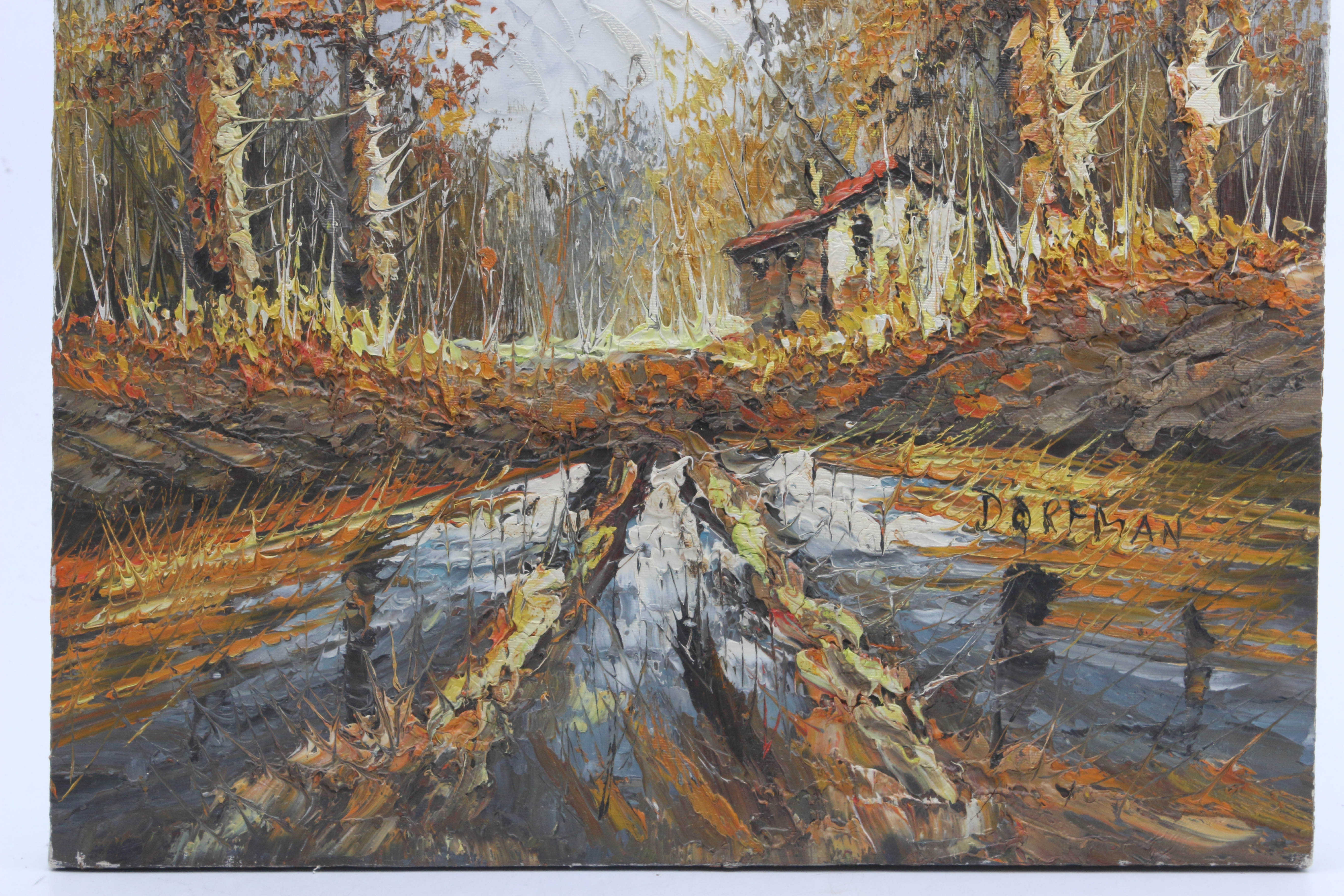 Dorfman Woodland Cabin Oil Painting