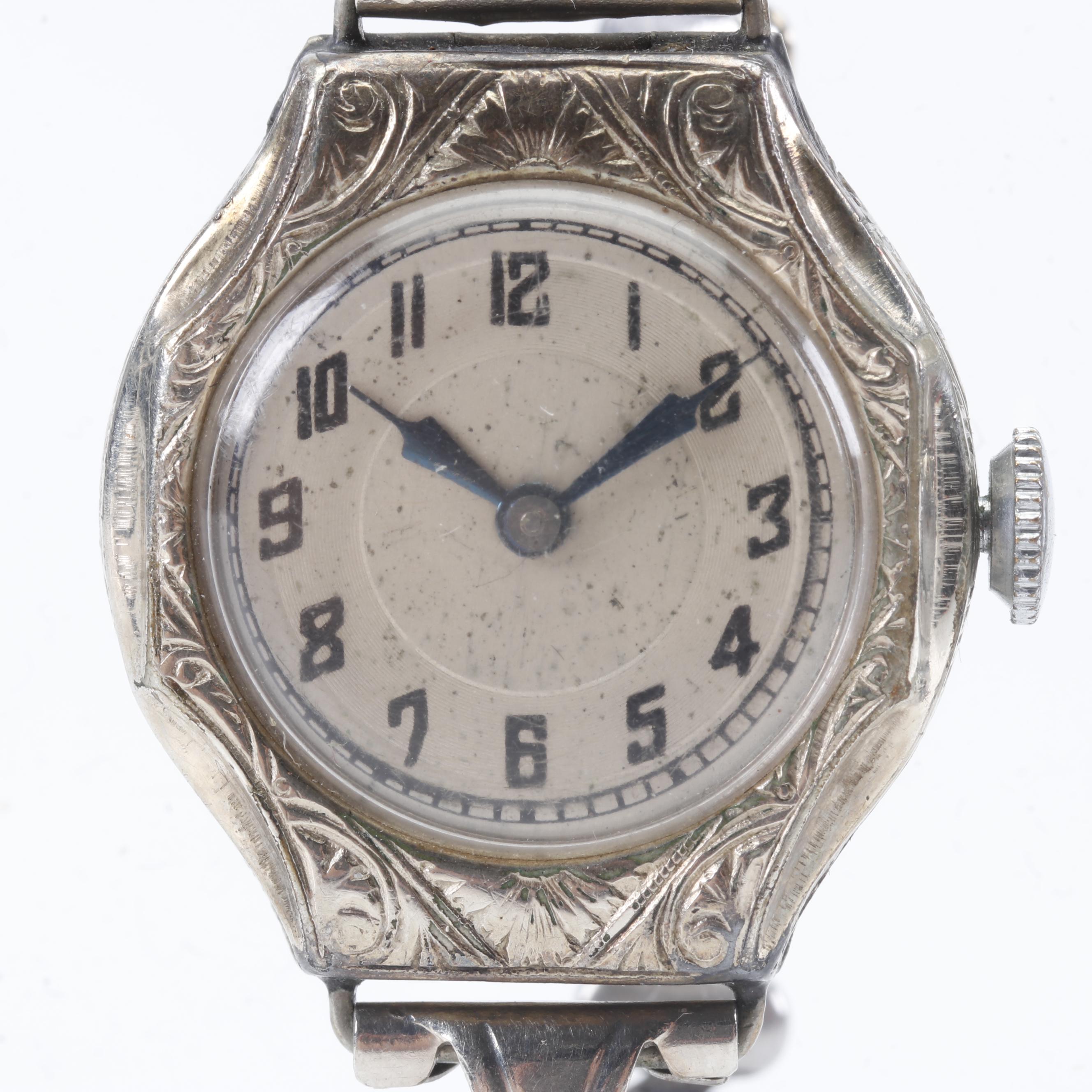 Vintage 14K White Gold Girard-Perregaux Case and Gold Filled Wrist Watches