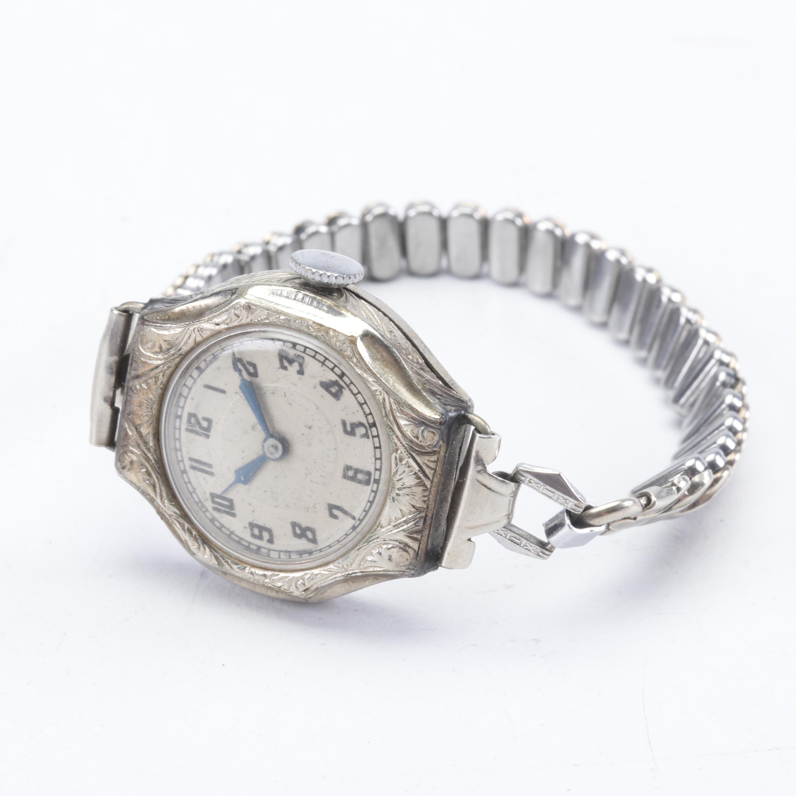 Vintage 14K White Gold Girard-Perregaux Case and Gold Filled Wrist Watches