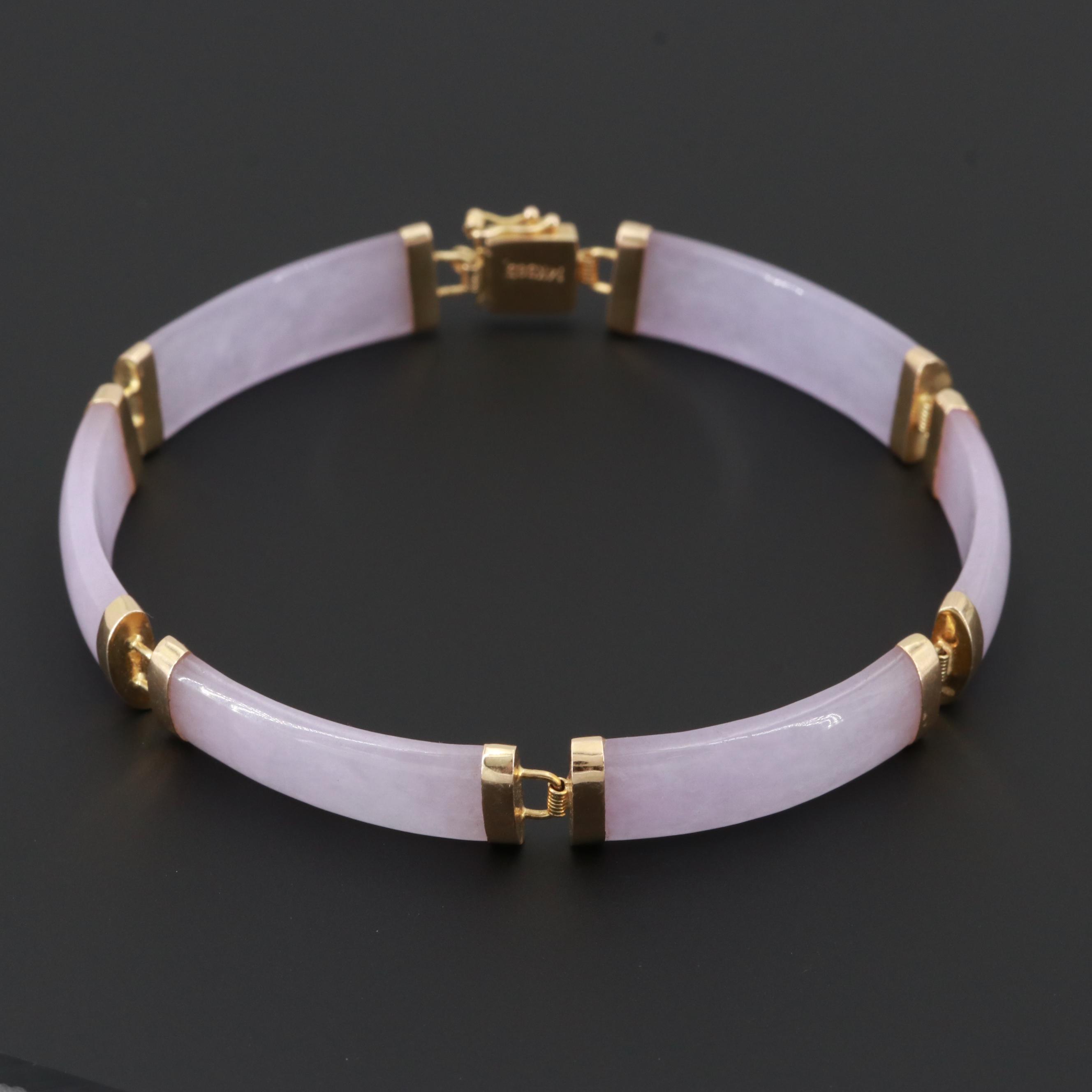 14K Yellow Gold Jadeite Bracelet