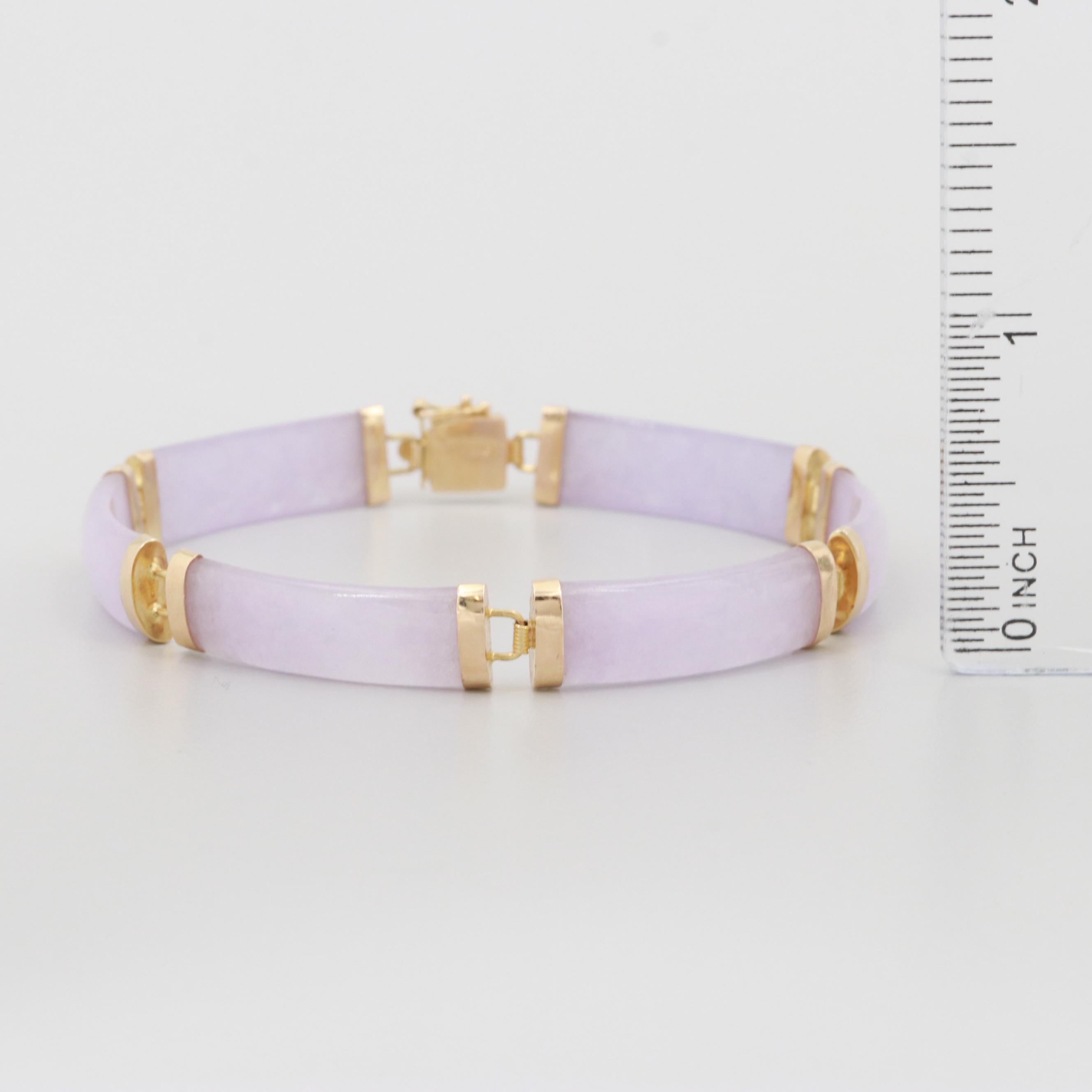 14K Yellow Gold Jadeite Bracelet