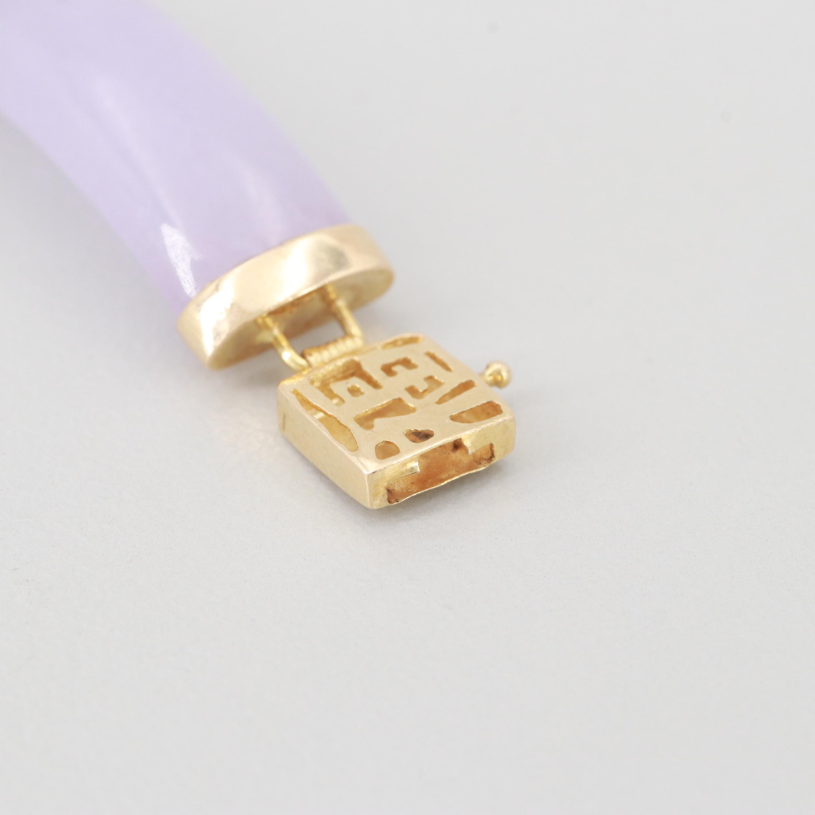 14K Yellow Gold Jadeite Bracelet