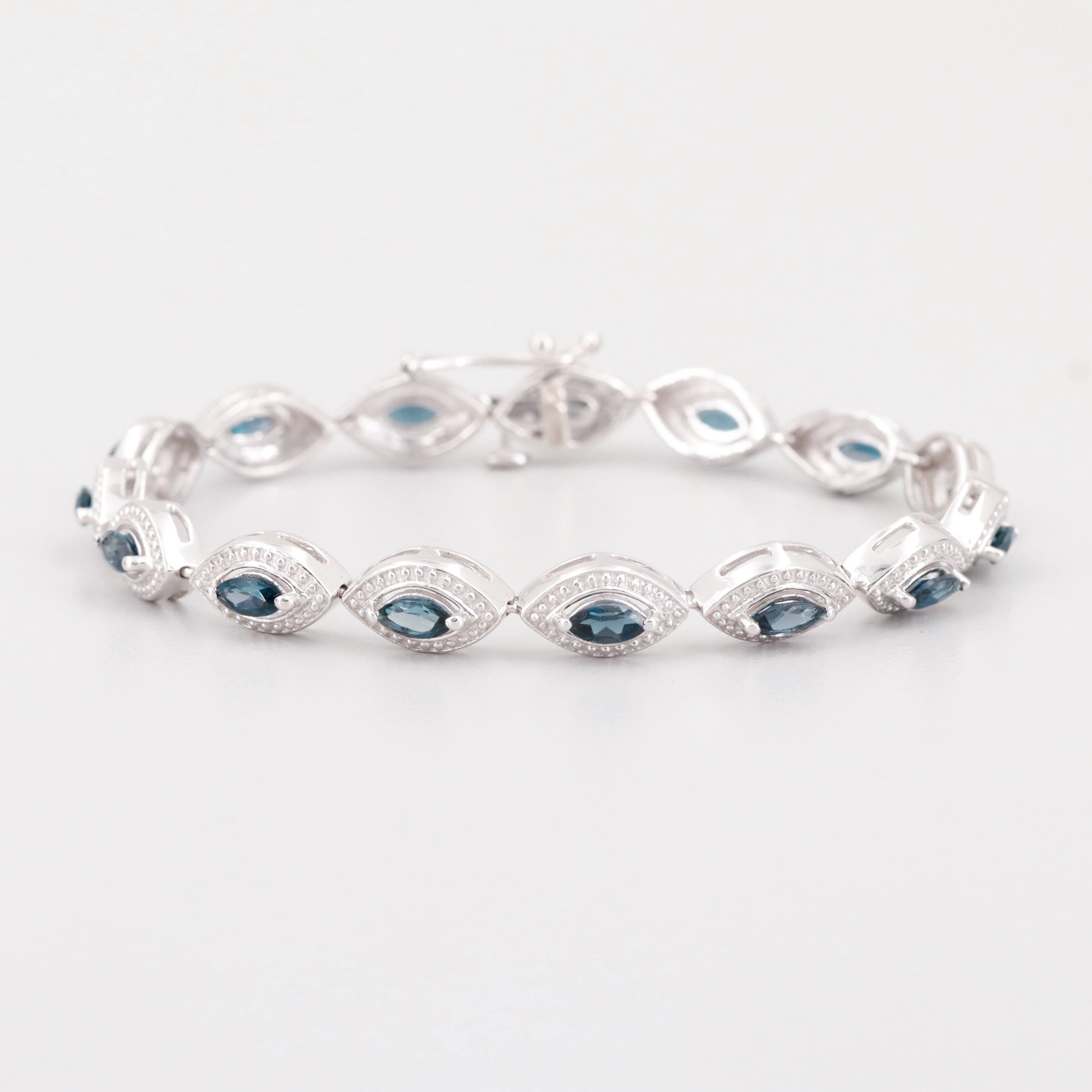 Sterling Silver Iolite Bracelet