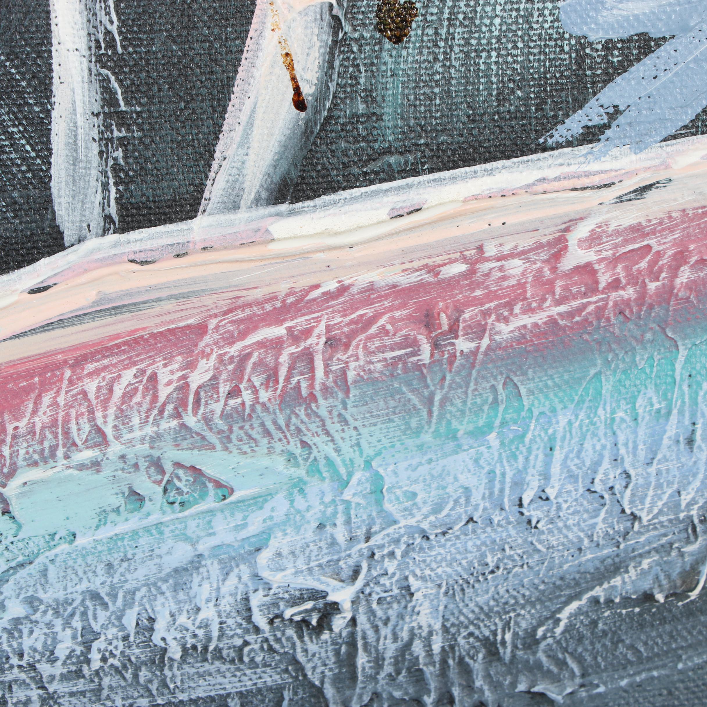 Lee Reynolds Acrylic Painting of Bird of Paradise Flowers