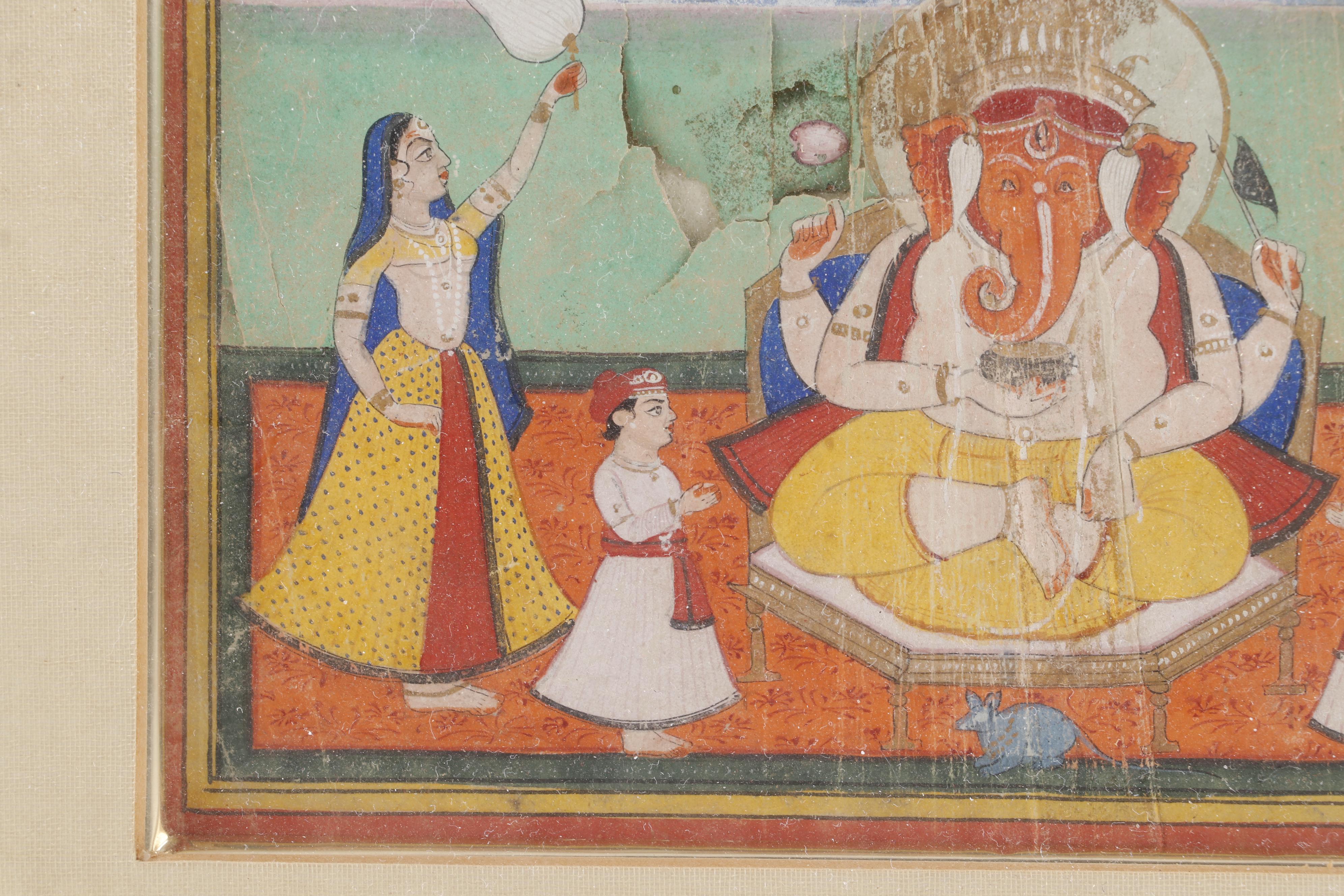 Early 20th Century Mahabharata Manuscript Gouache Painting