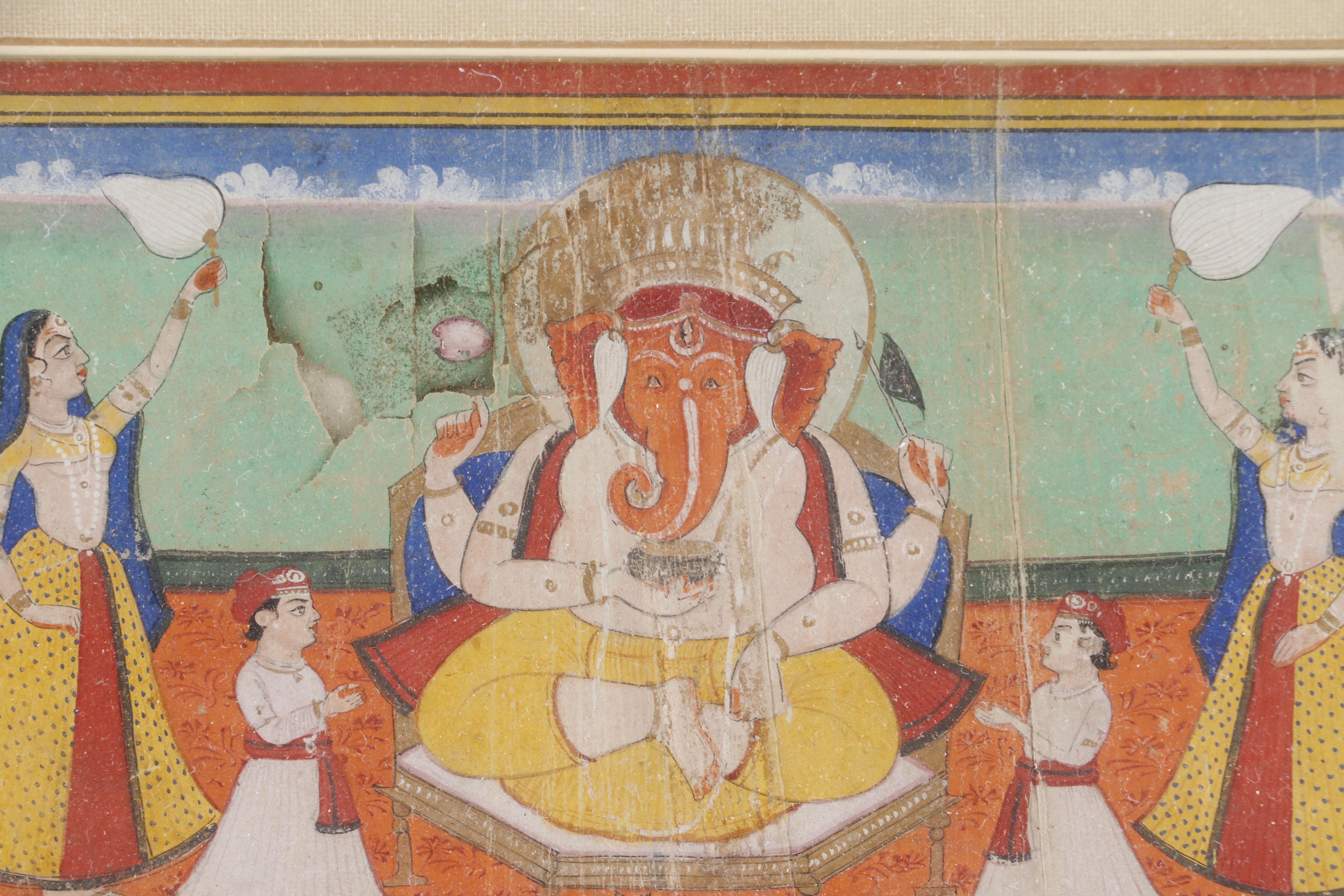 Early 20th Century Mahabharata Manuscript Gouache Painting