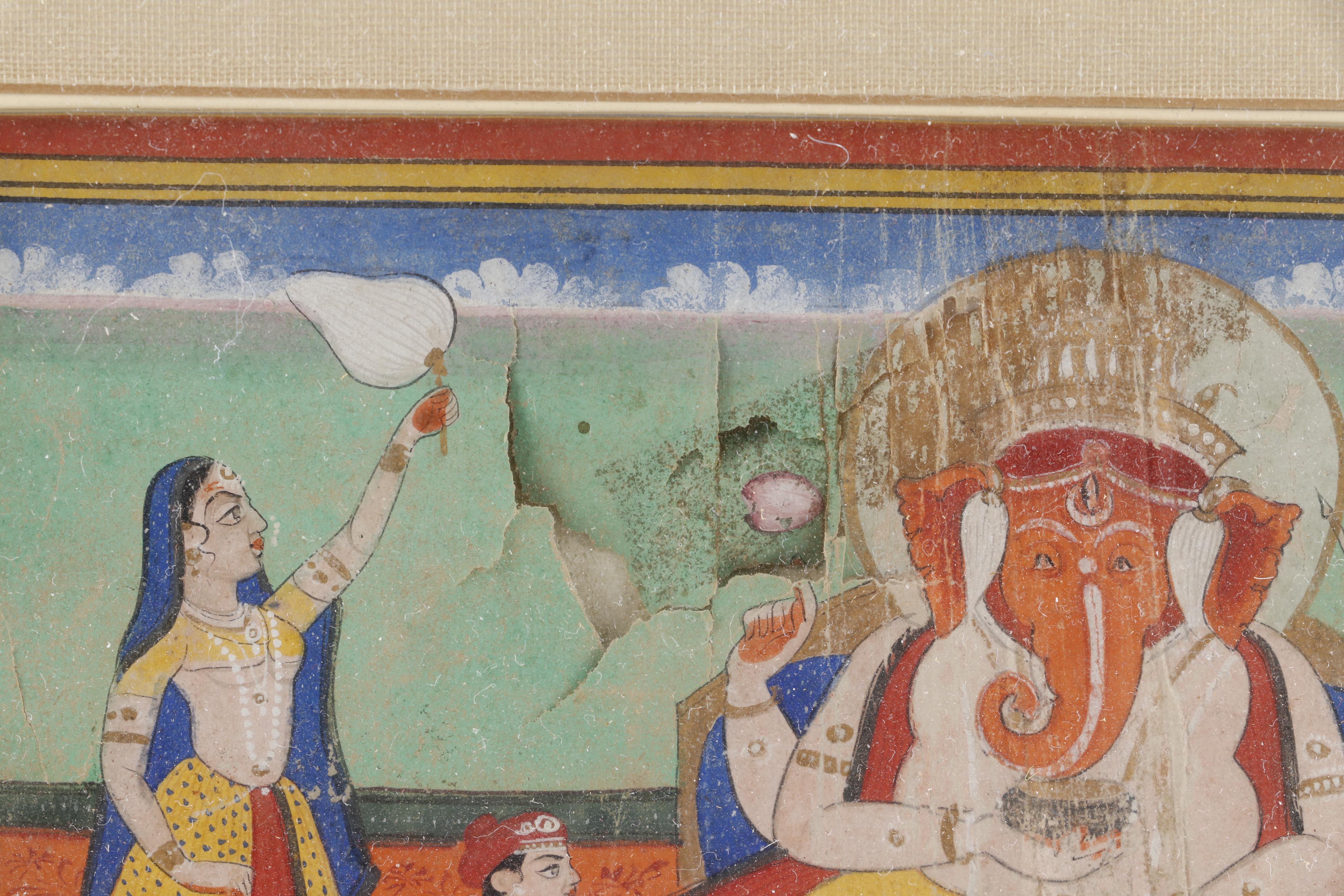 Early 20th Century Mahabharata Manuscript Gouache Painting