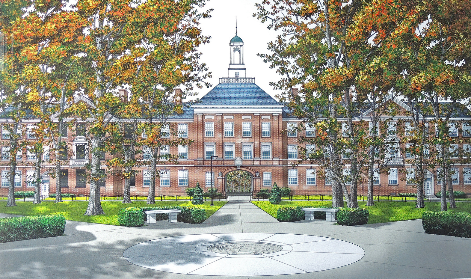 Upham Hall, Miami University, Ohio Offset Lithograph