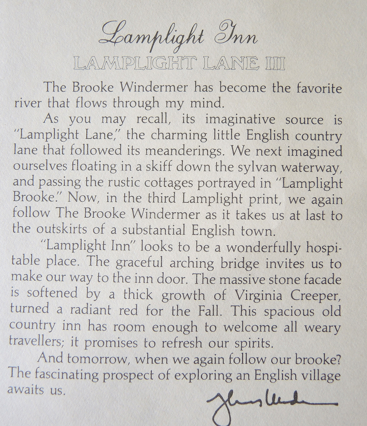 Offset Lithograph after Thomas Kinkade "Lamplight Lane III"