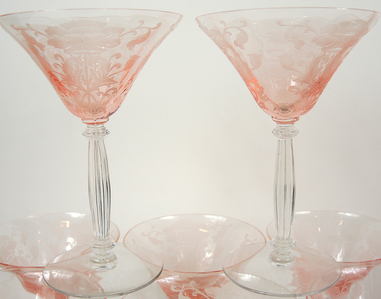 Tiffan "Flanders" Pattern Pink Depression Era Tableware