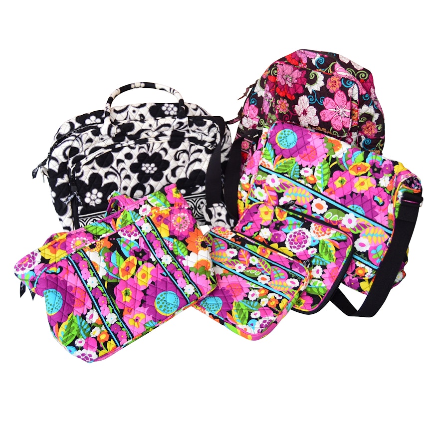 Vera Bradley Cotton Floral Totes, Makeup Bags, Backpack and Computer Bag