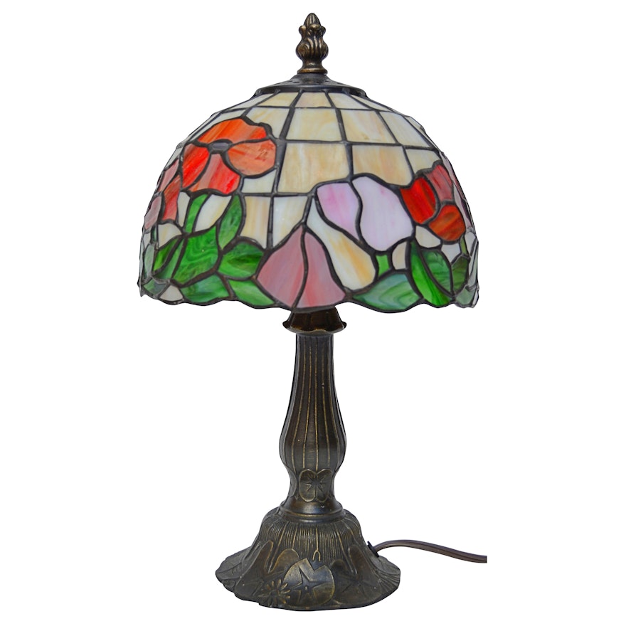 Table Lamp with Stained Glass Shade