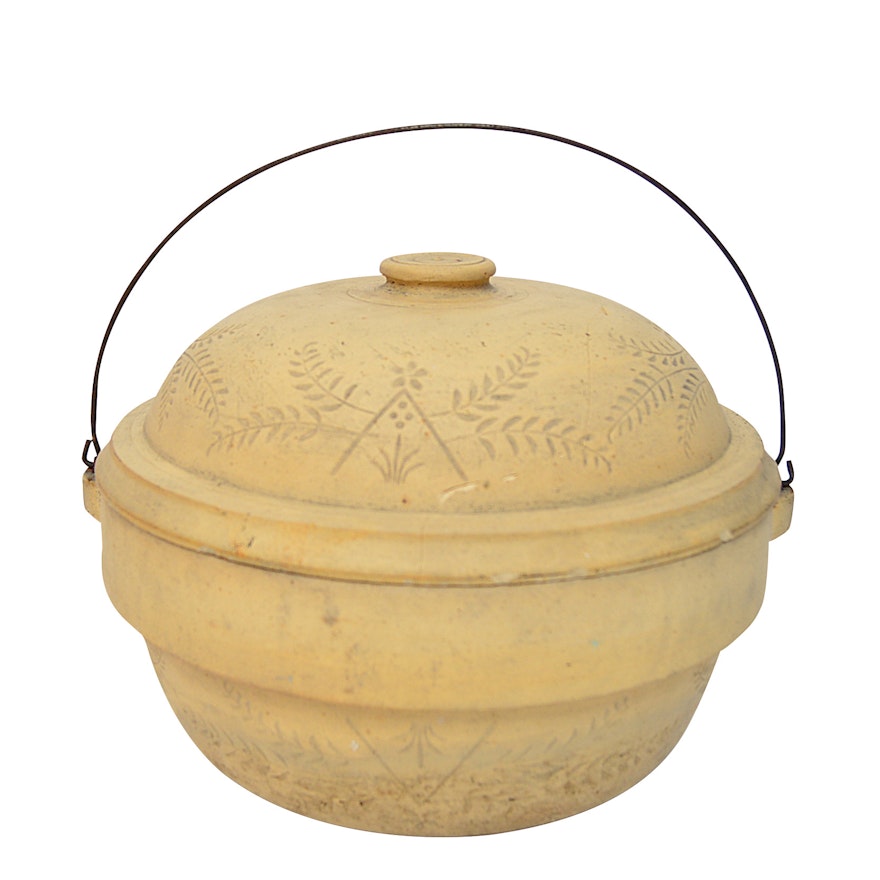 Sanitary Stoneware Fire Clay Dutch Oven, Early 20th Century