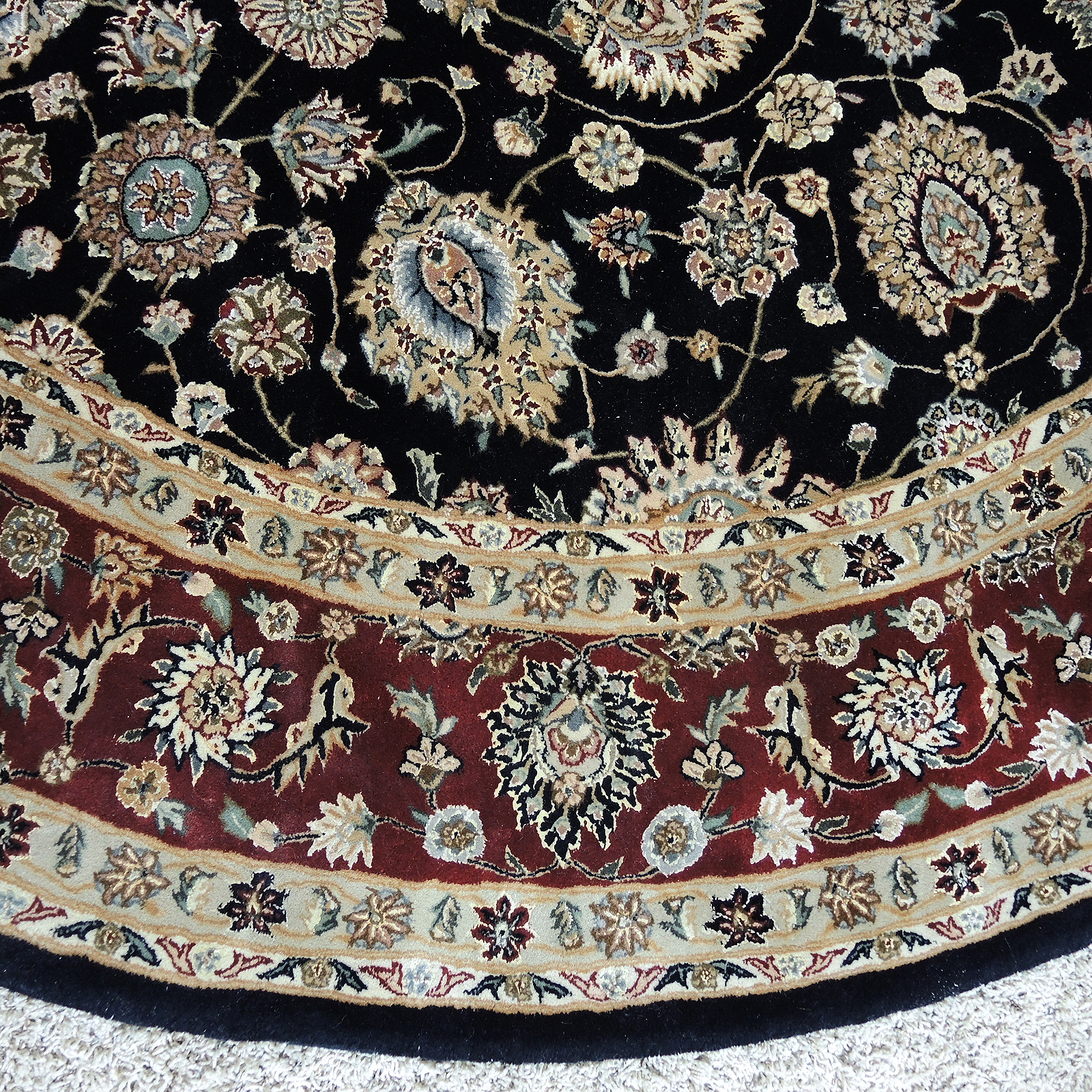 Tufted Wool and Silk Blend Round Area Rug from The Rug Gallery