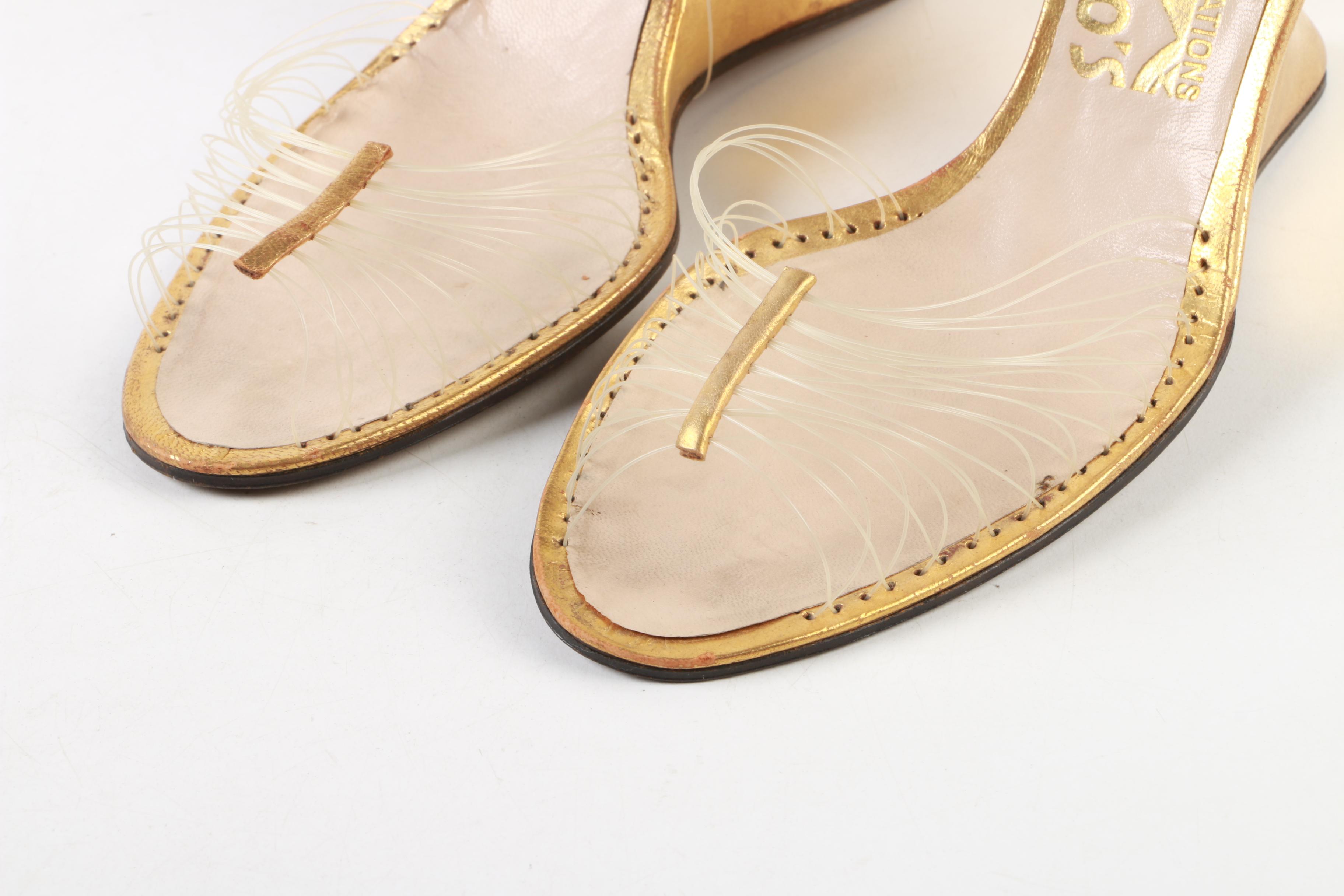 Salvatore Ferragamo Creations Patented Invisible Wedge Sandals, Late 1940s