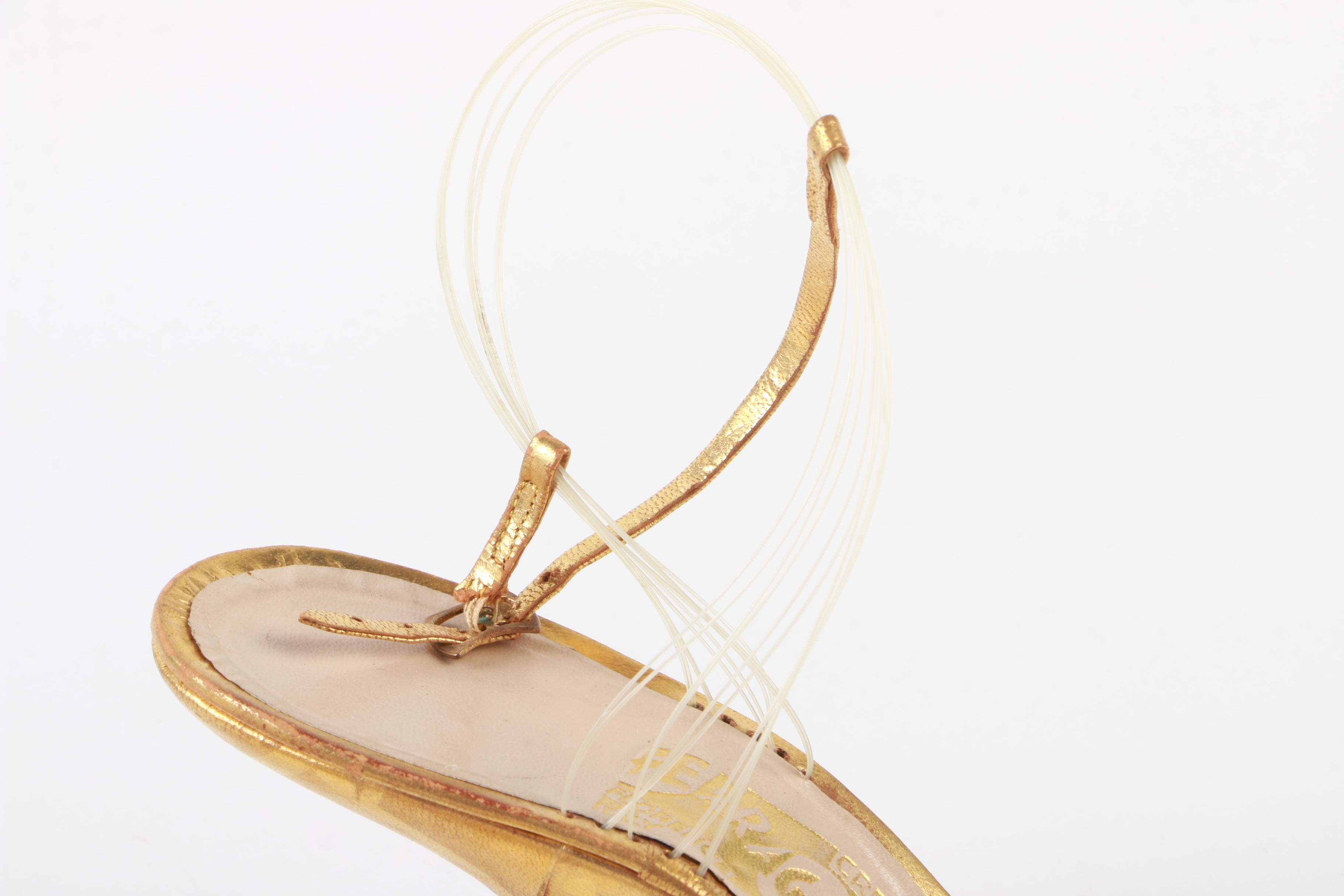 Salvatore Ferragamo Creations Patented Invisible Wedge Sandals, Late 1940s