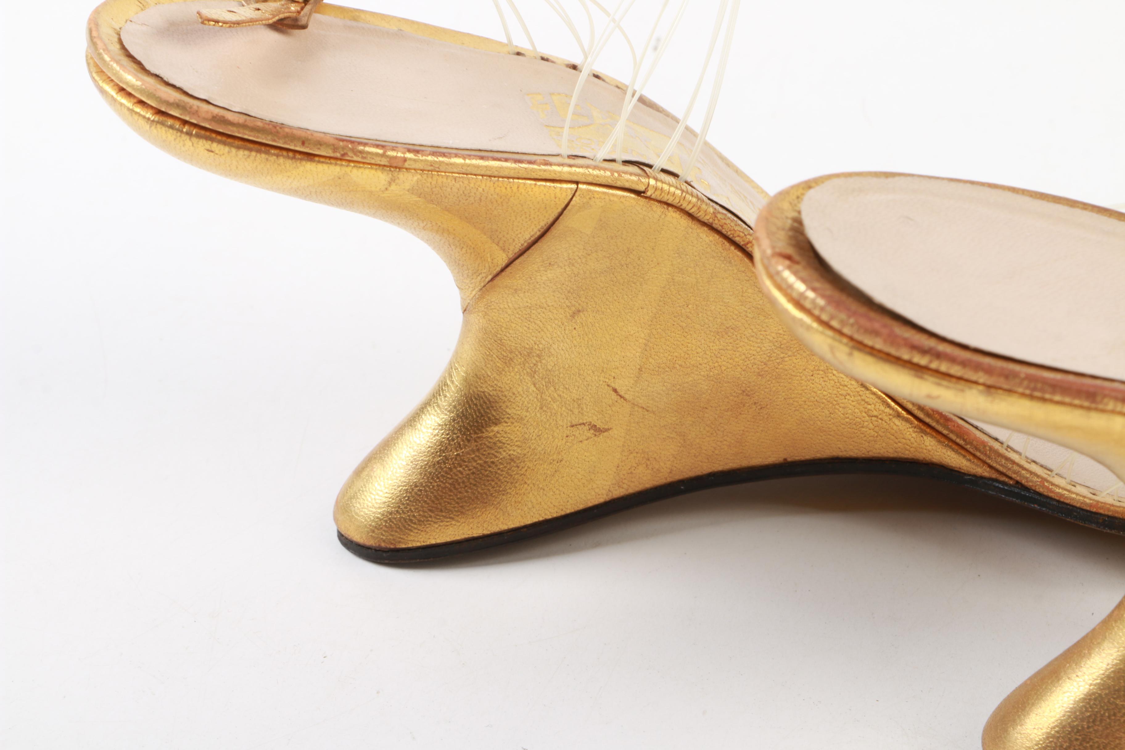 Salvatore Ferragamo Creations Patented Invisible Wedge Sandals, Late 1940s