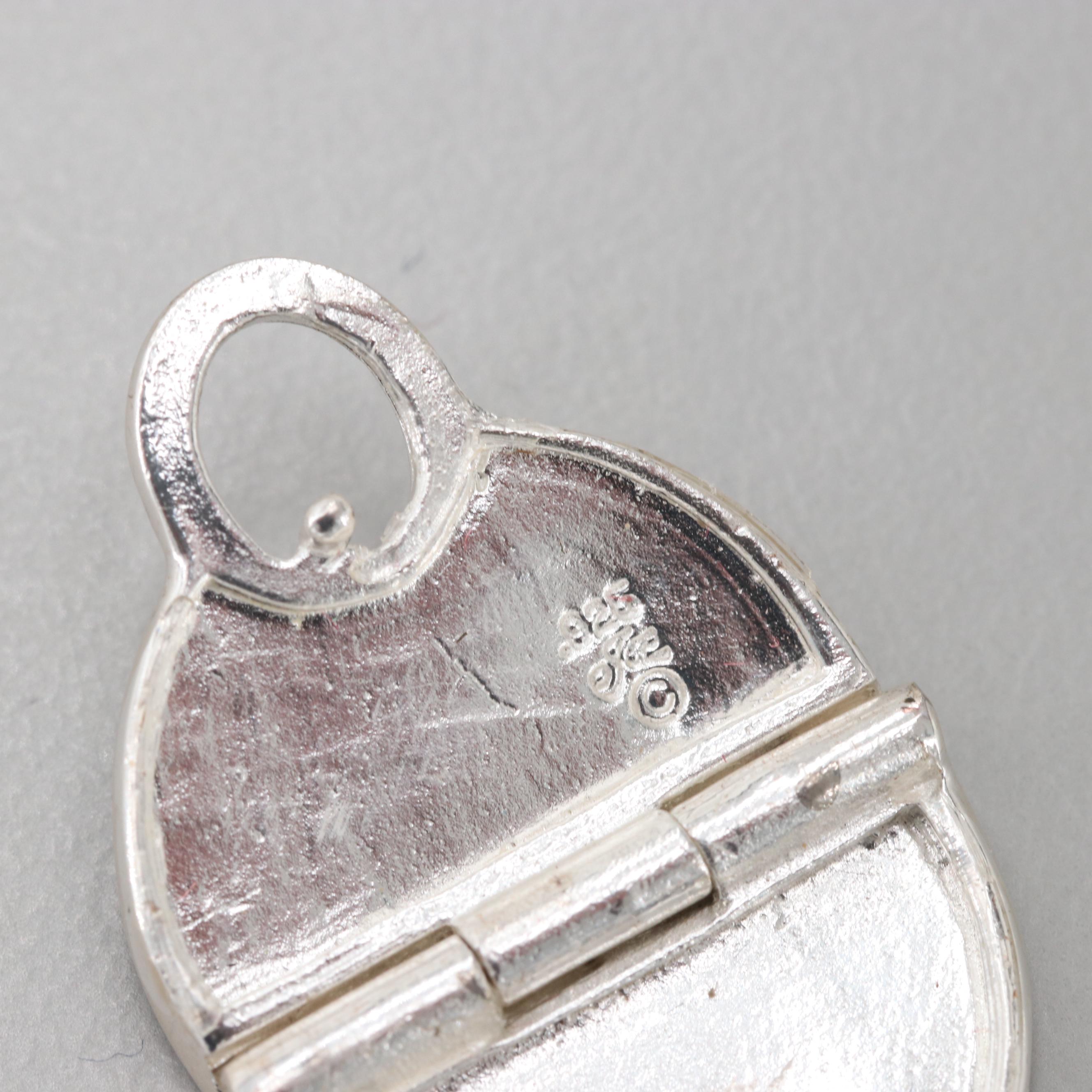 Sterling Silver Handbag Charms with Enamel, Cubic Zirconia, and Glass