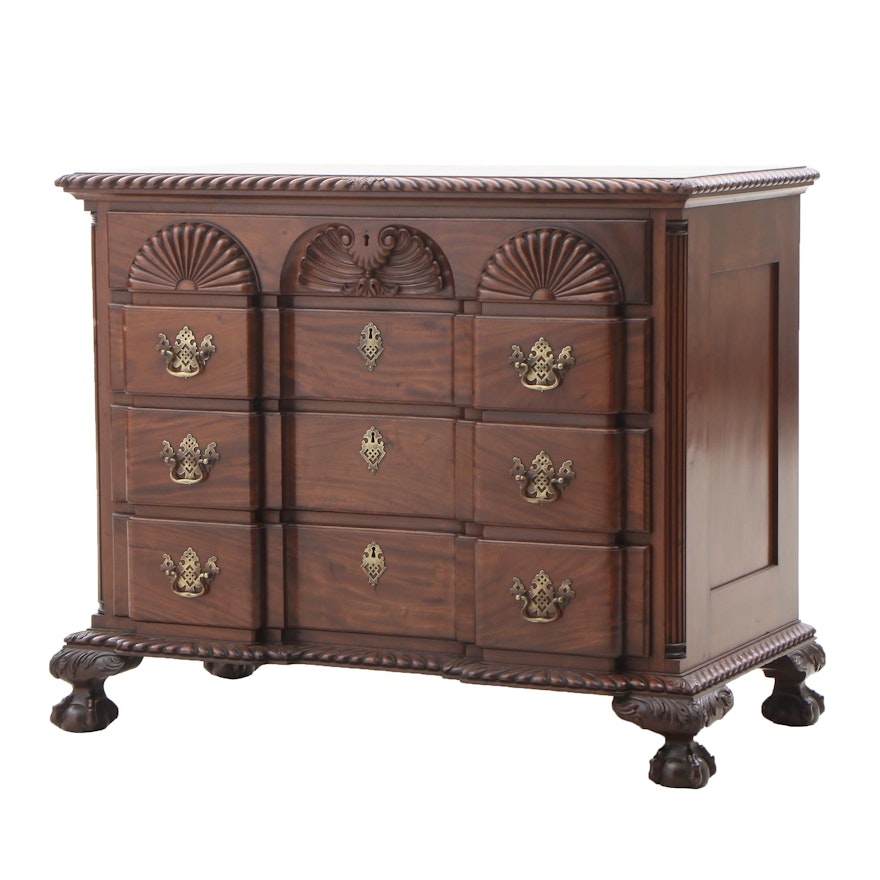Goddard and Townsend Style Block Front Mahogany Chest of Drawers, 1890's