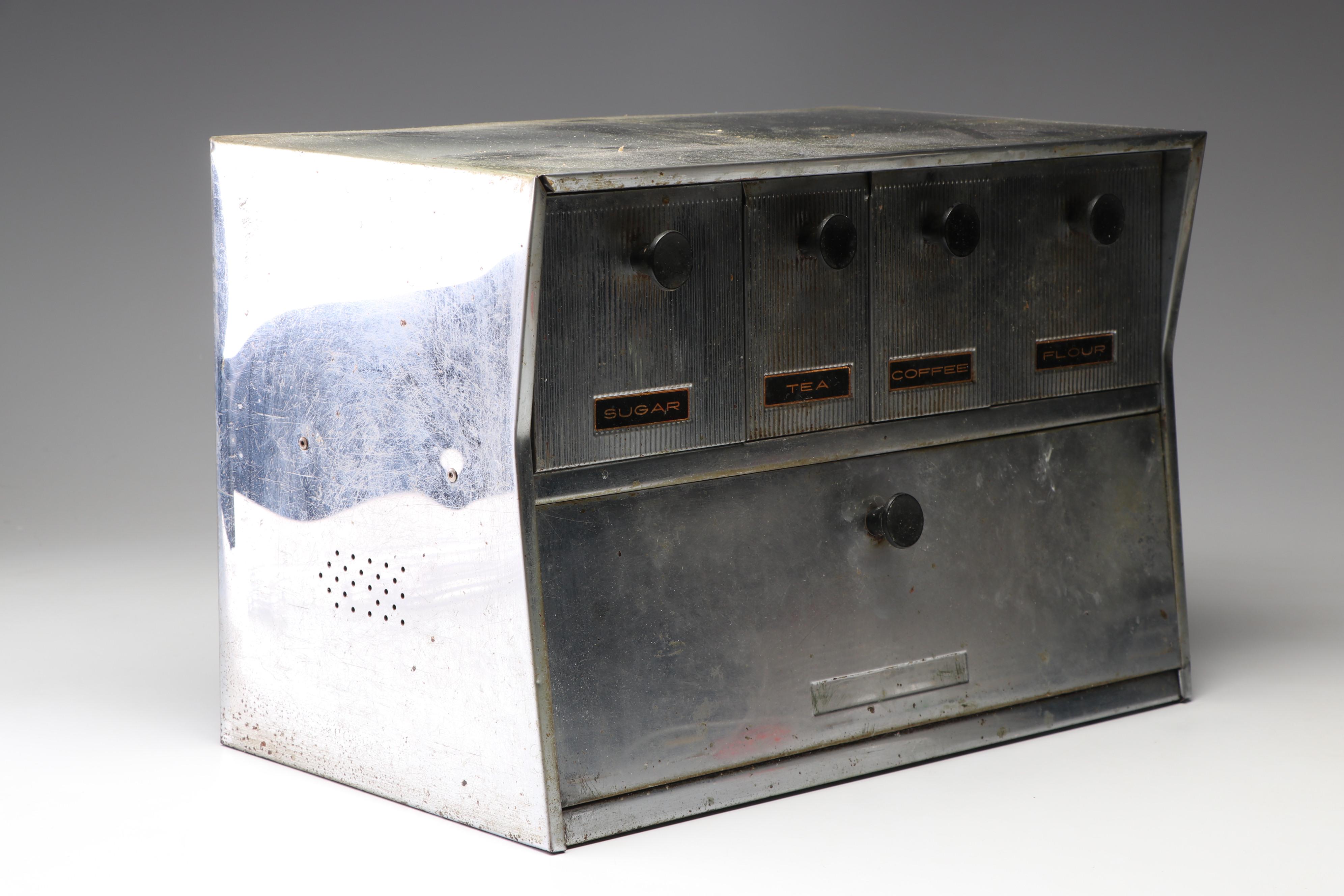 Krestline Bread Box by Speco Products with Storage Drawers, Mid-Century