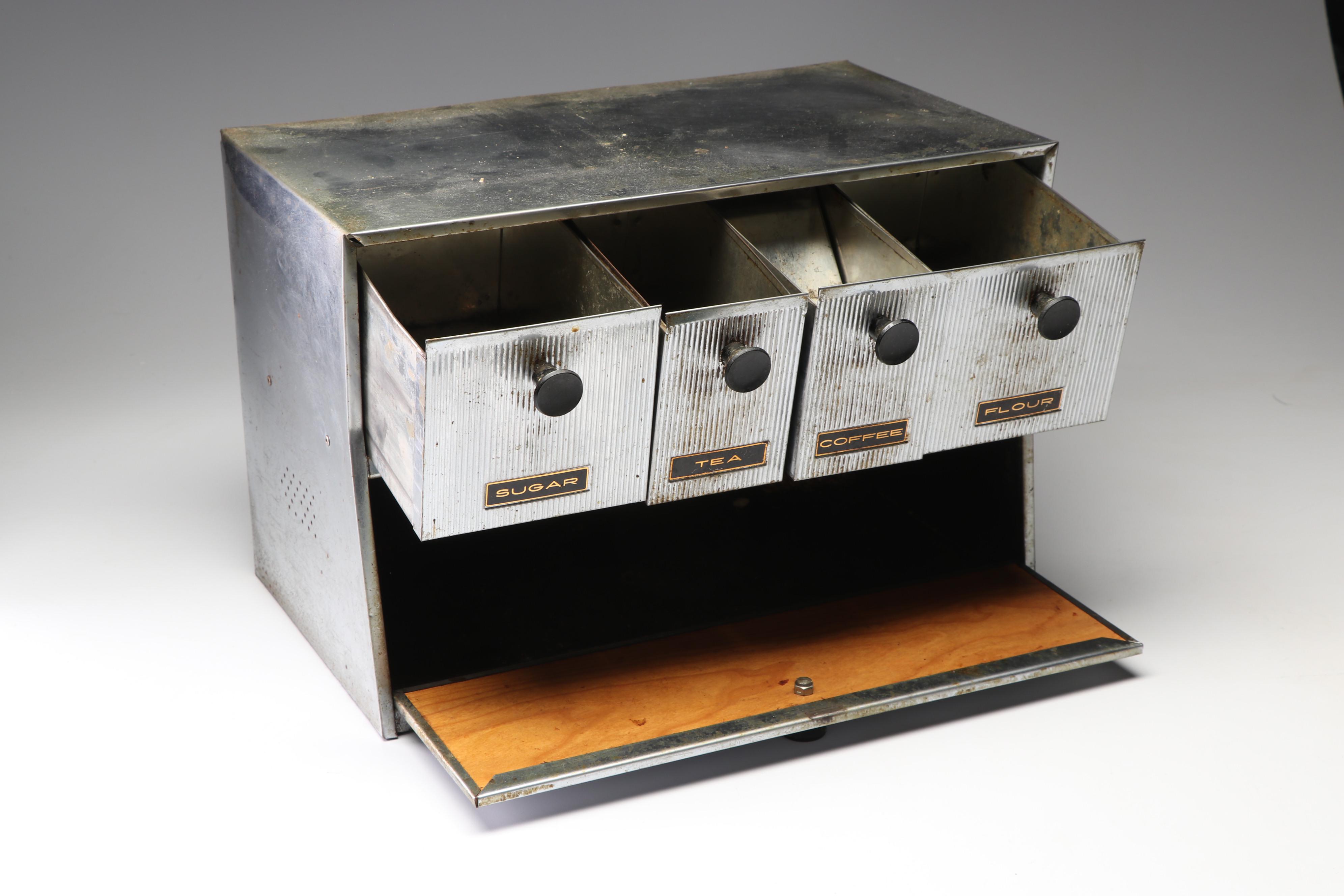 Krestline Bread Box by Speco Products with Storage Drawers, Mid-Century