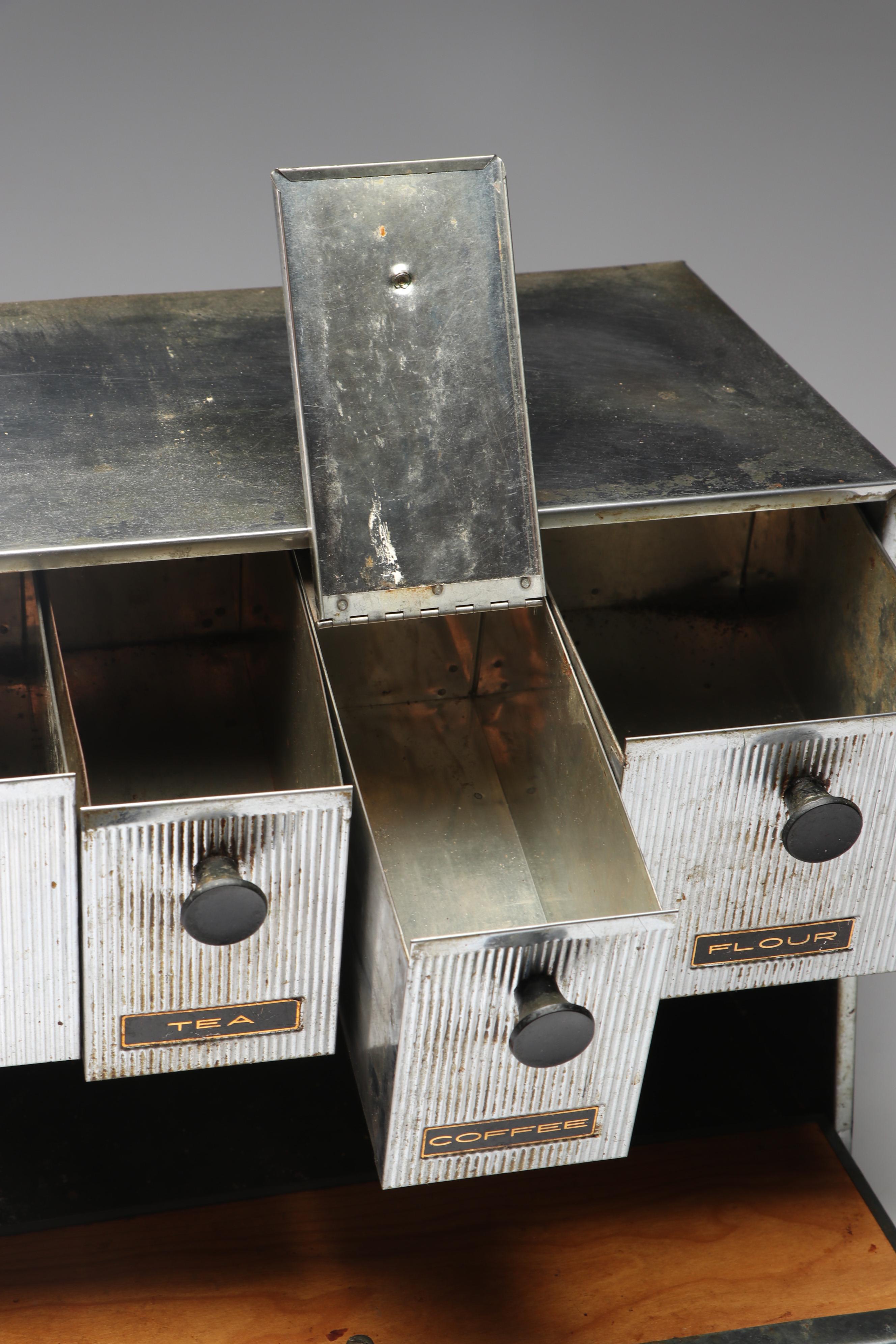 Krestline Bread Box by Speco Products with Storage Drawers, Mid-Century