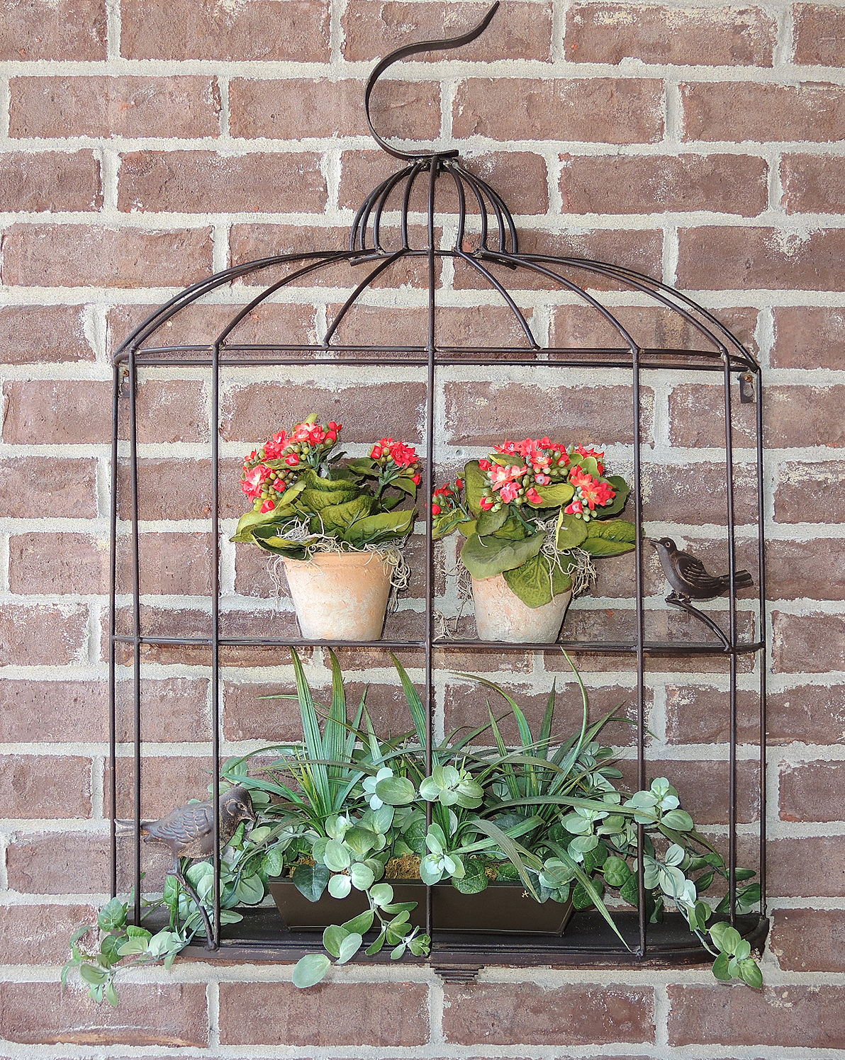 Decorative Metal Wall Shelf, Corner Etagere and Outdoor Decor