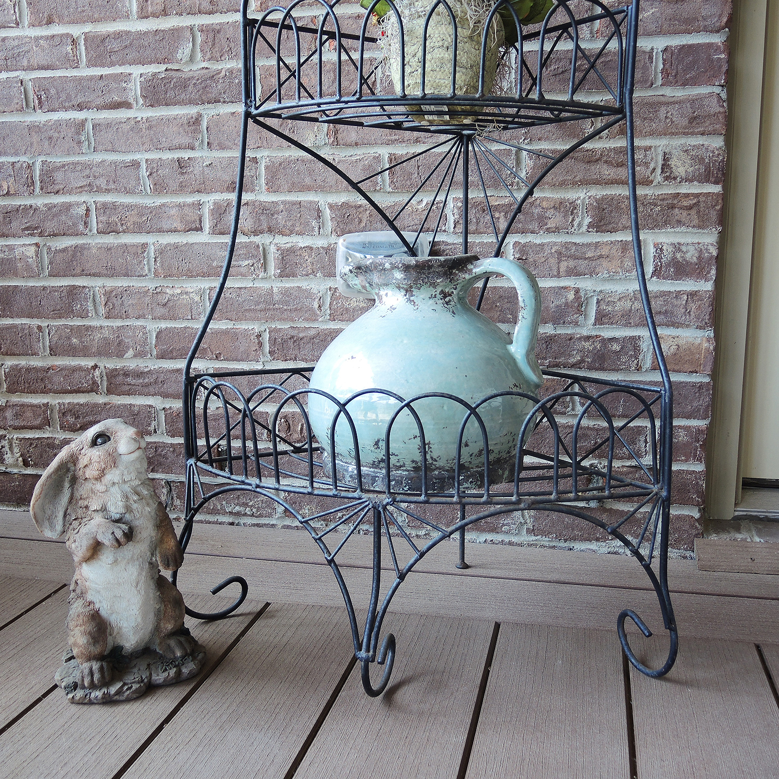 Decorative Metal Wall Shelf, Corner Etagere and Outdoor Decor