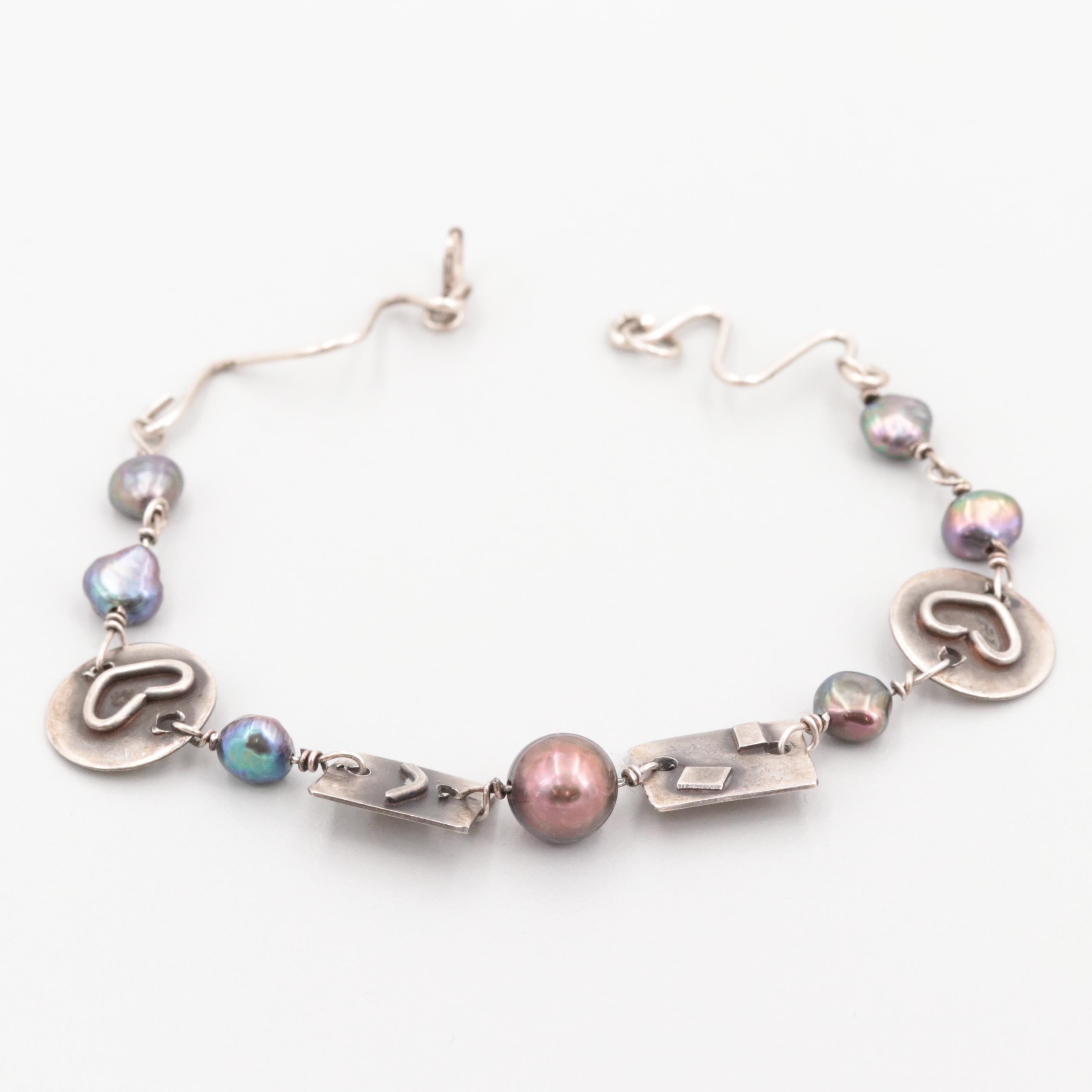 Sterling Silver Cultured Pearl Bracelet