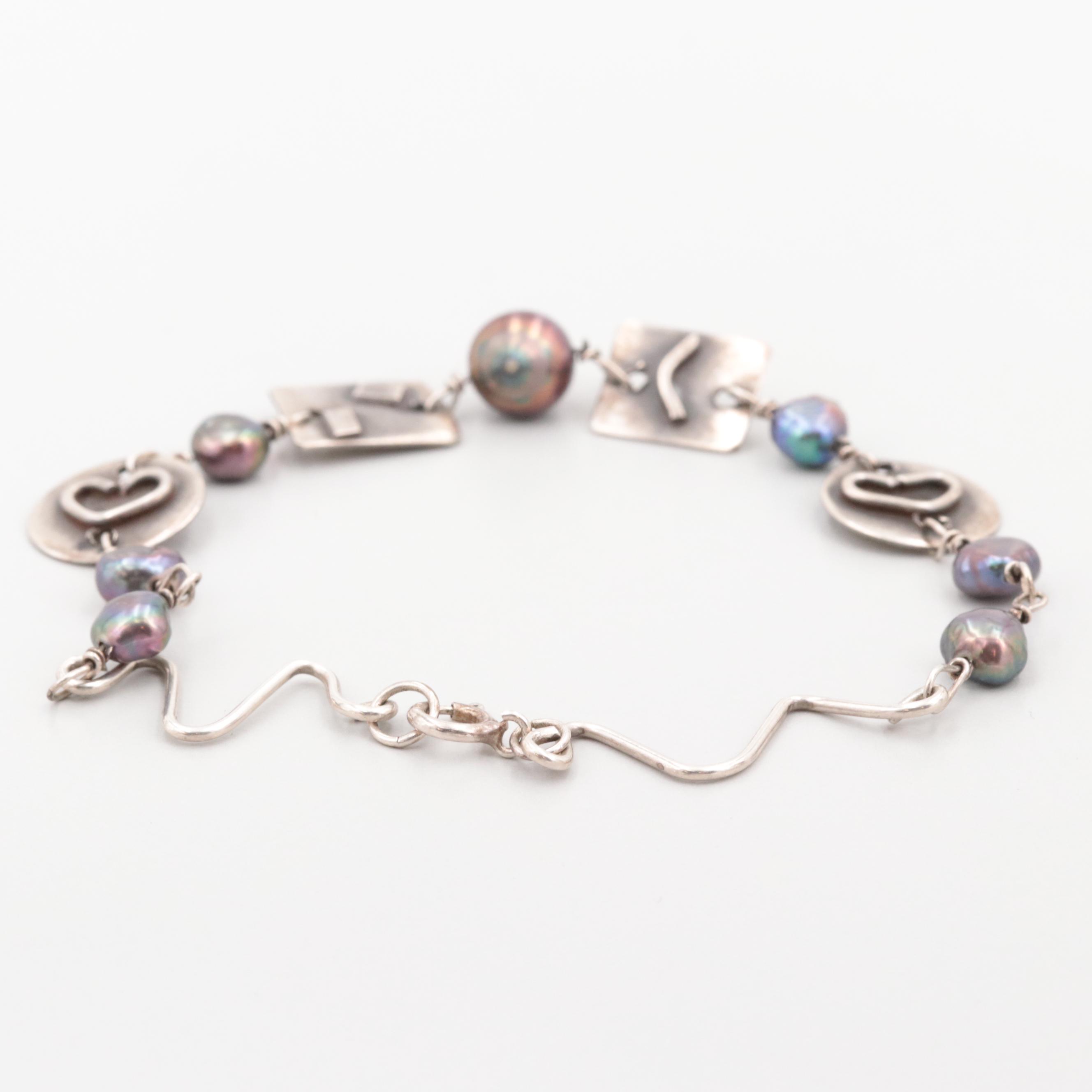 Sterling Silver Cultured Pearl Bracelet