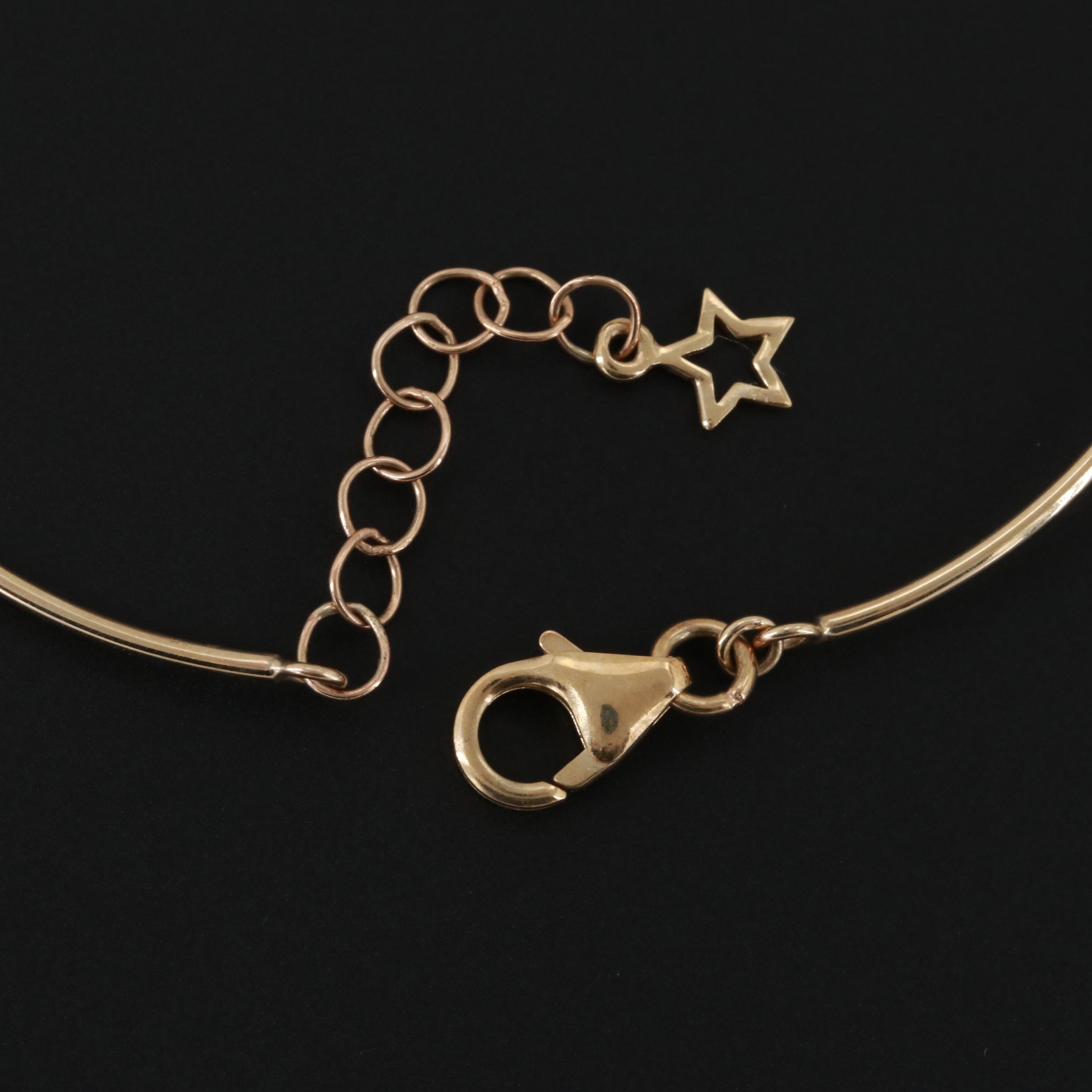 10K Yellow Gold Diamond Evil Eye Bracelet