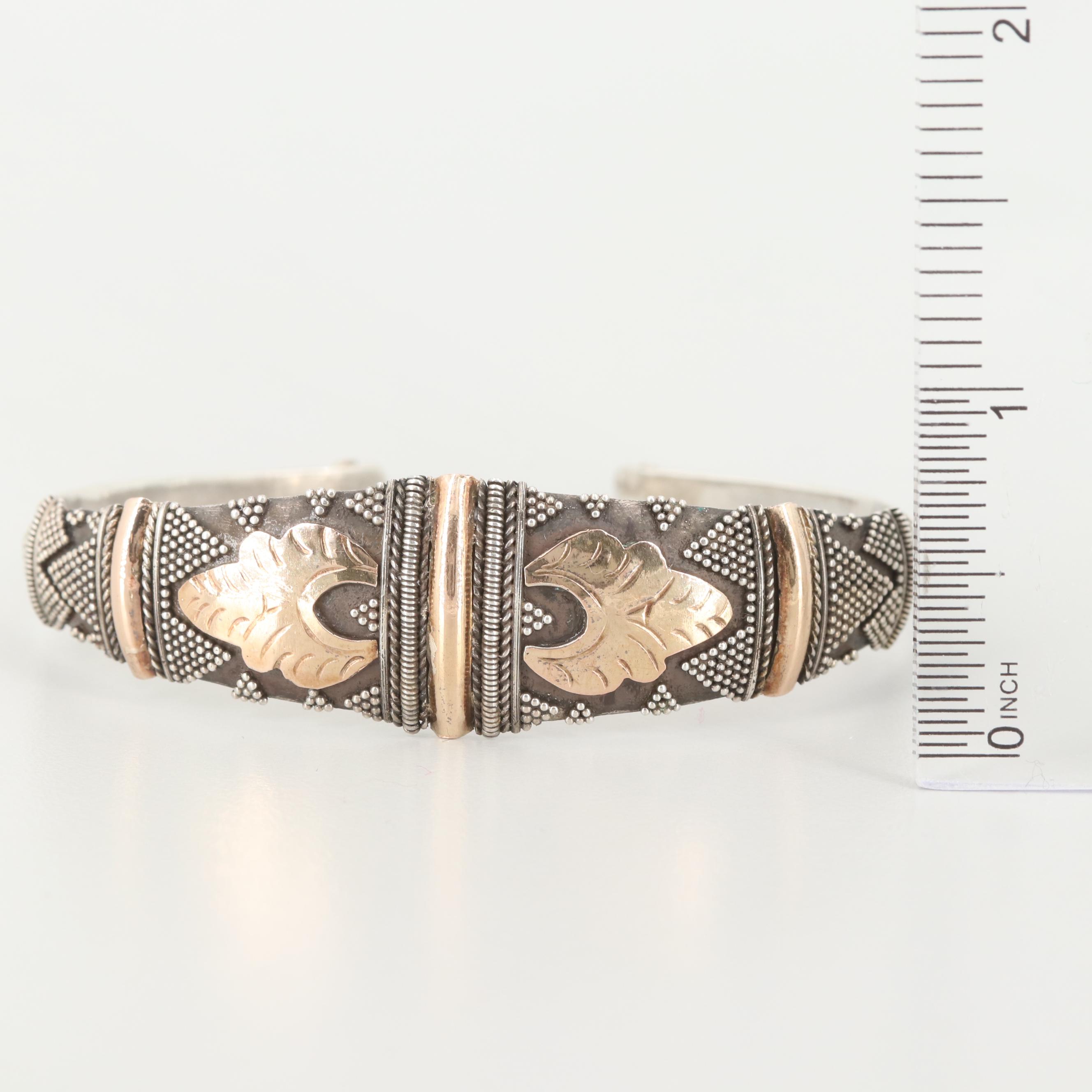 Vintage Bali Sterling Silver Cuff Bracelet