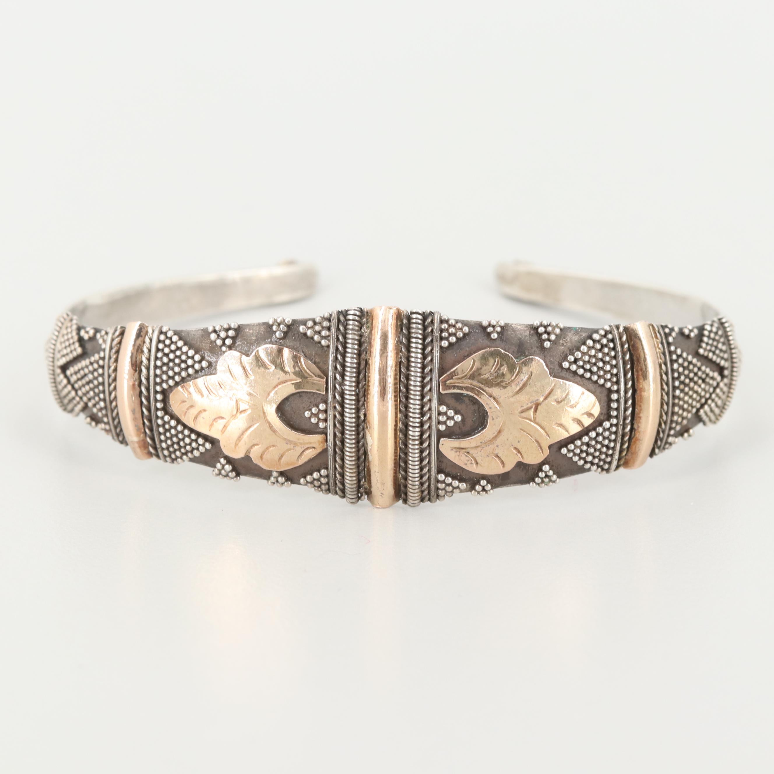 Vintage Bali Sterling Silver Cuff Bracelet