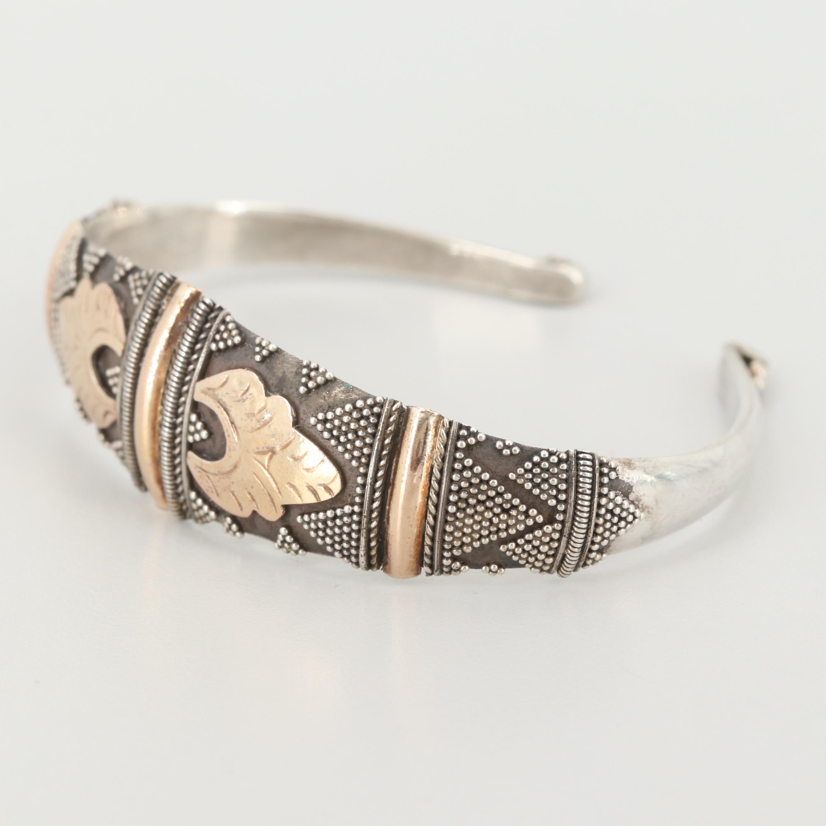 Vintage Bali Sterling Silver Cuff Bracelet