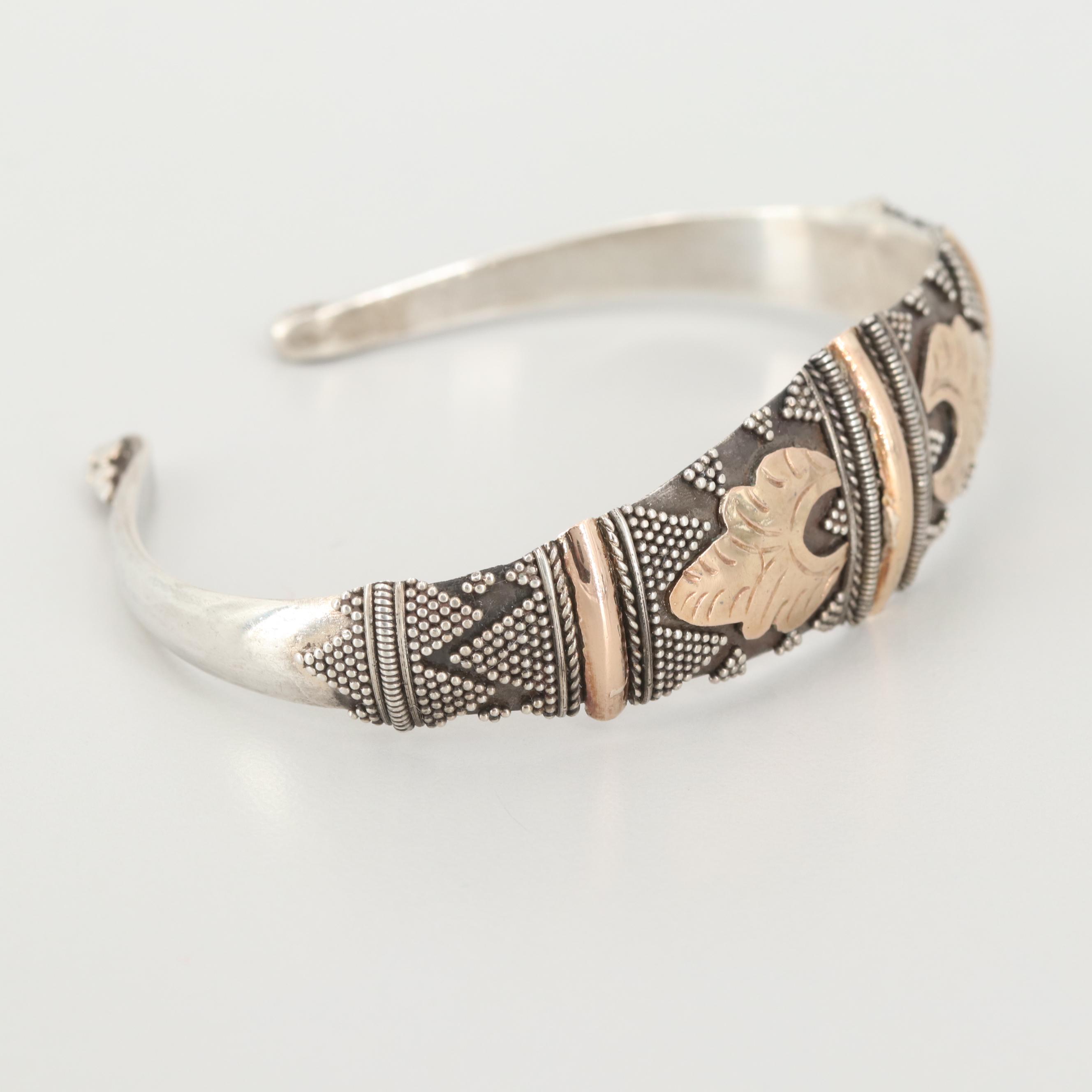 Vintage Bali Sterling Silver Cuff Bracelet