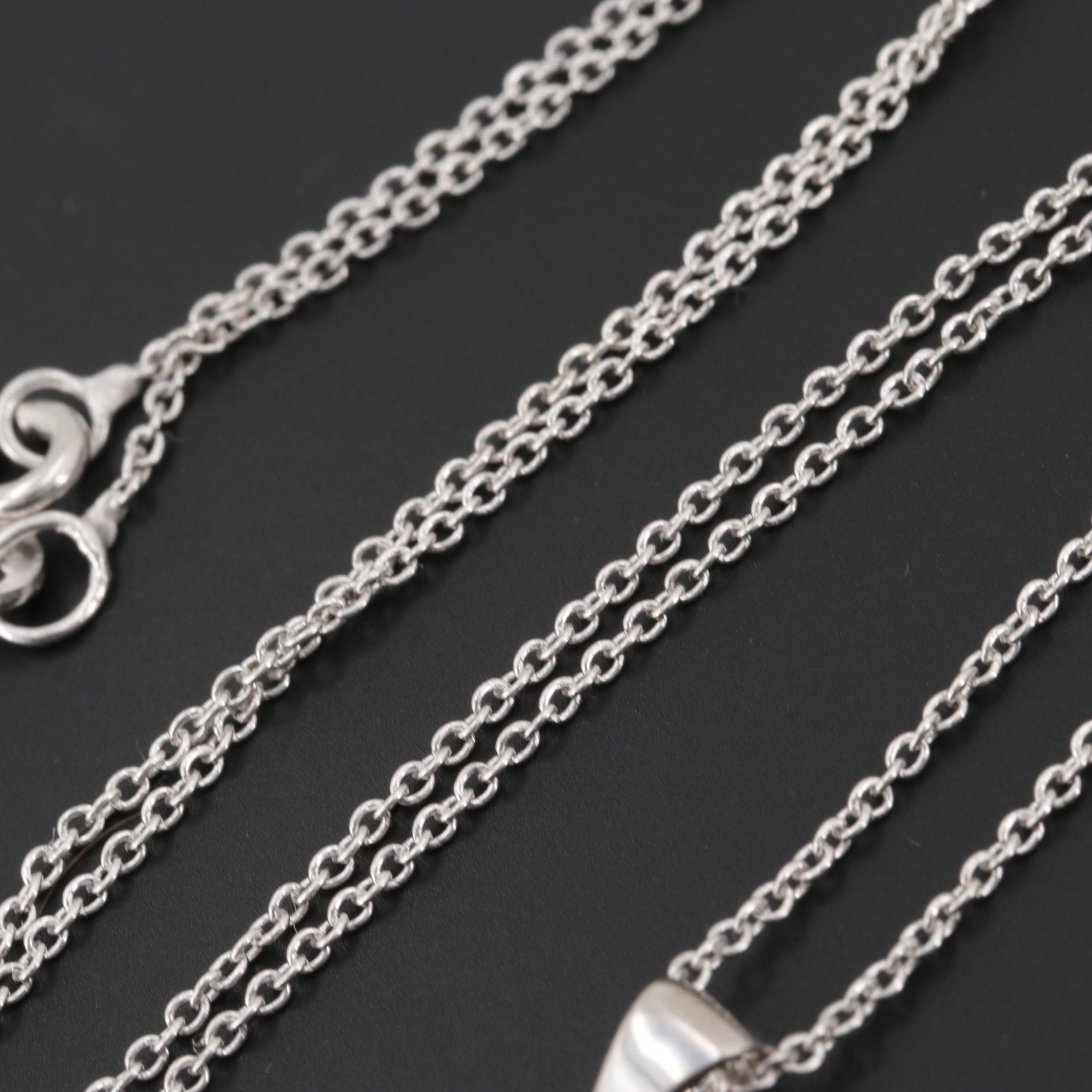 Sterling Silver Diamond Heart Necklace