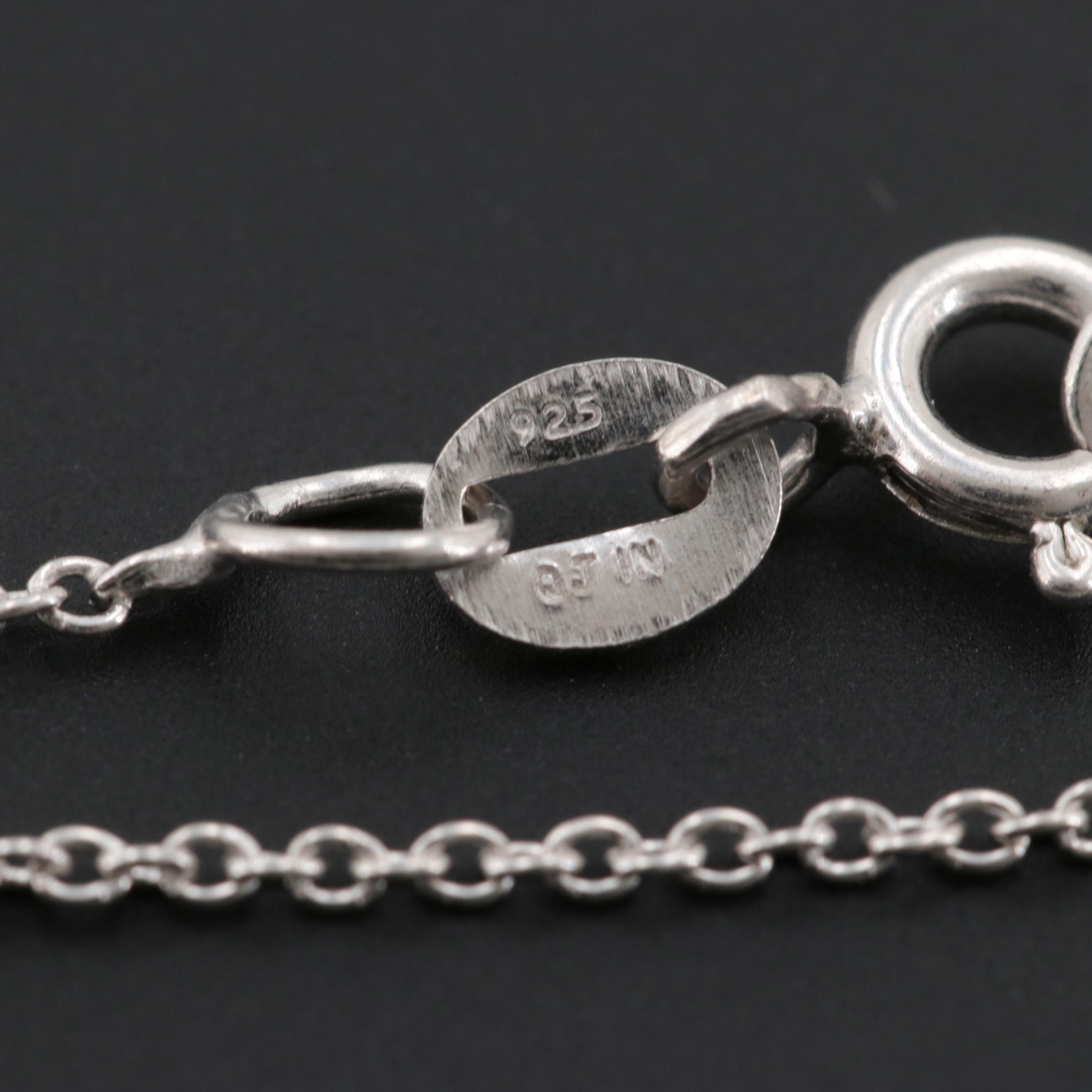 Sterling Silver Diamond Heart Necklace