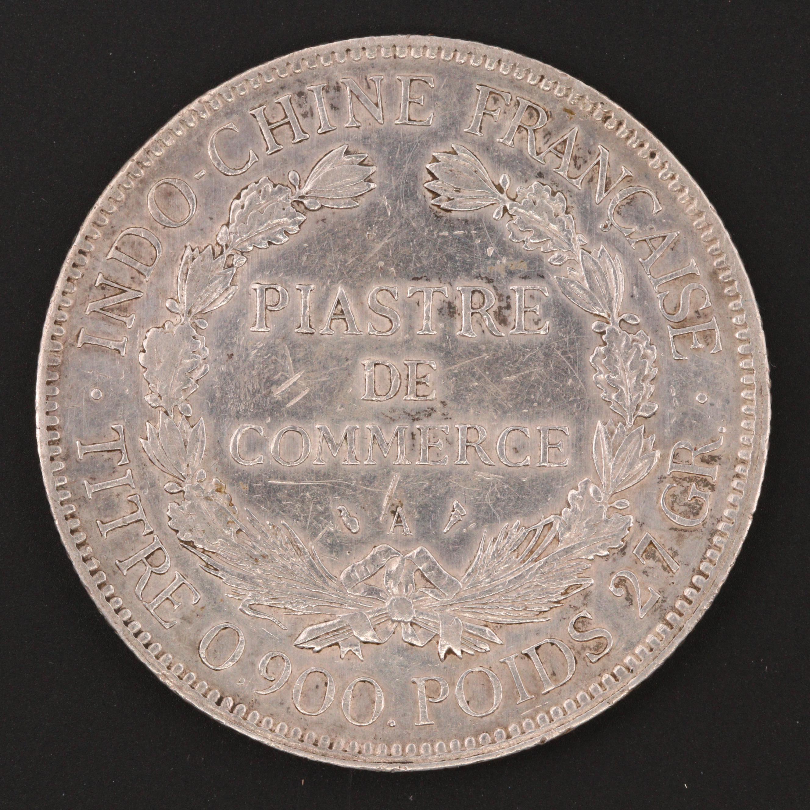 1909 A French Indo China One Piastre Silver Trade Coin