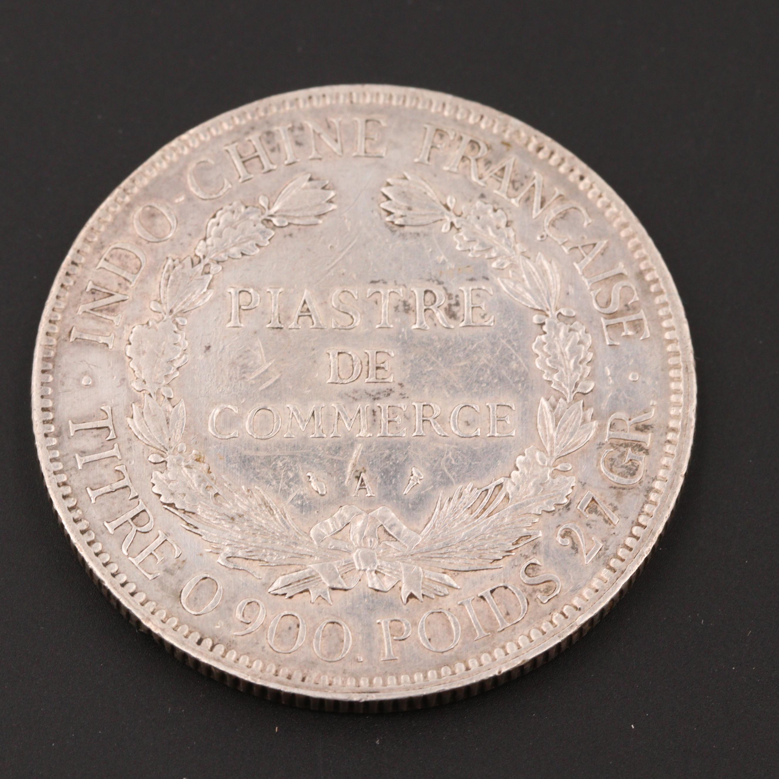1909 A French Indo China One Piastre Silver Trade Coin